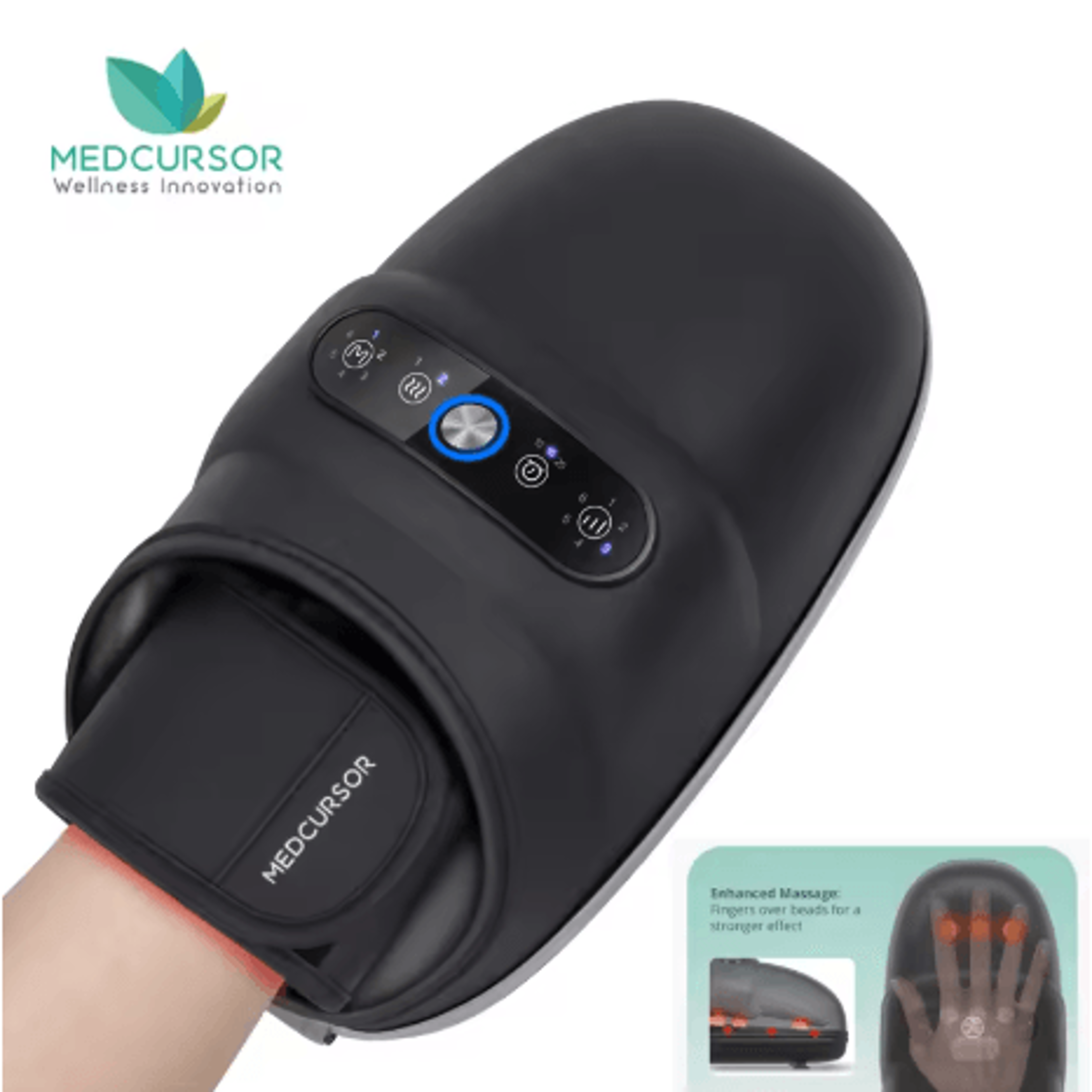 smart air compression hand massager with heat therapy