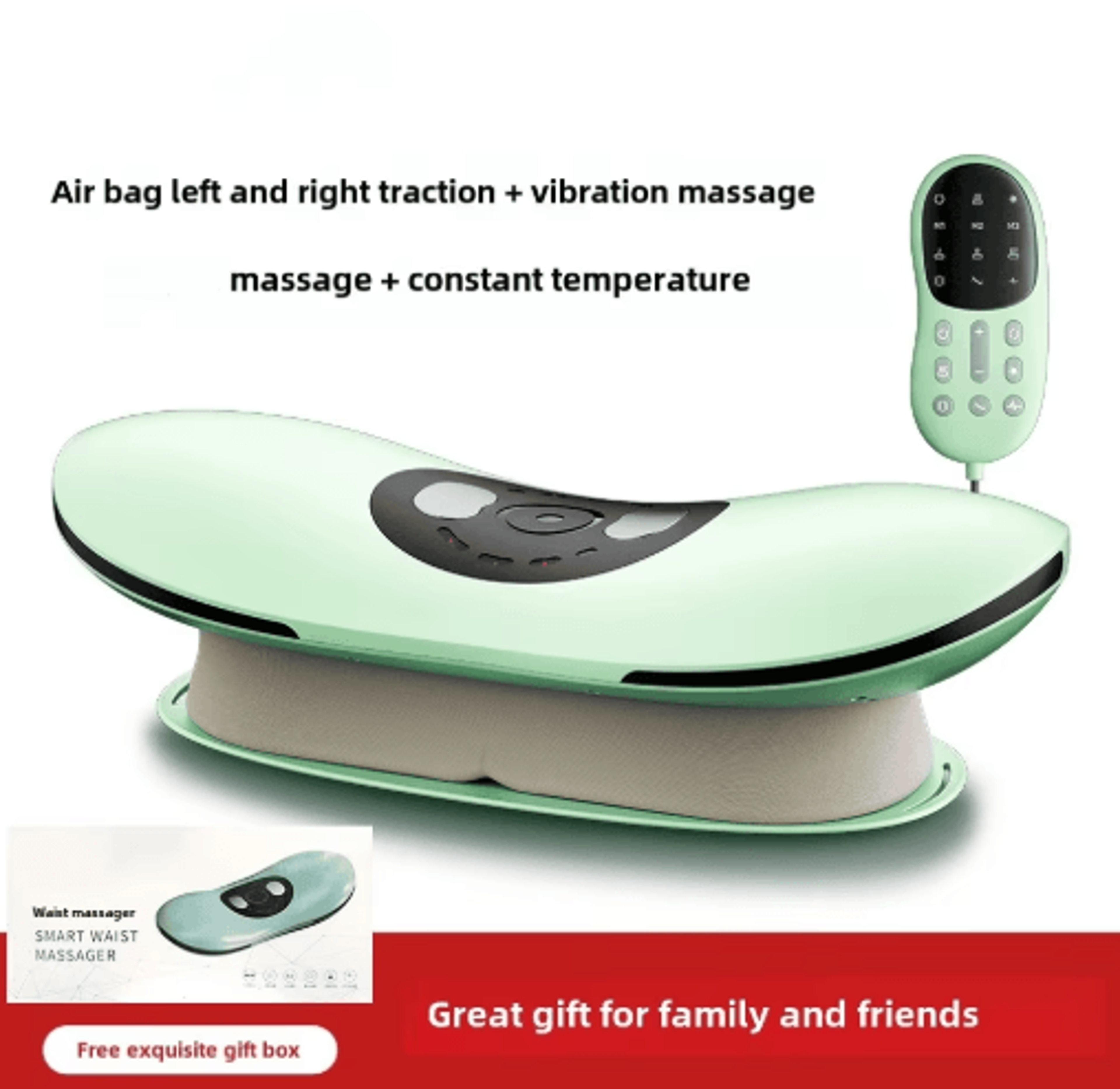 electric lumbar traction massager with heat & adjustable intensity