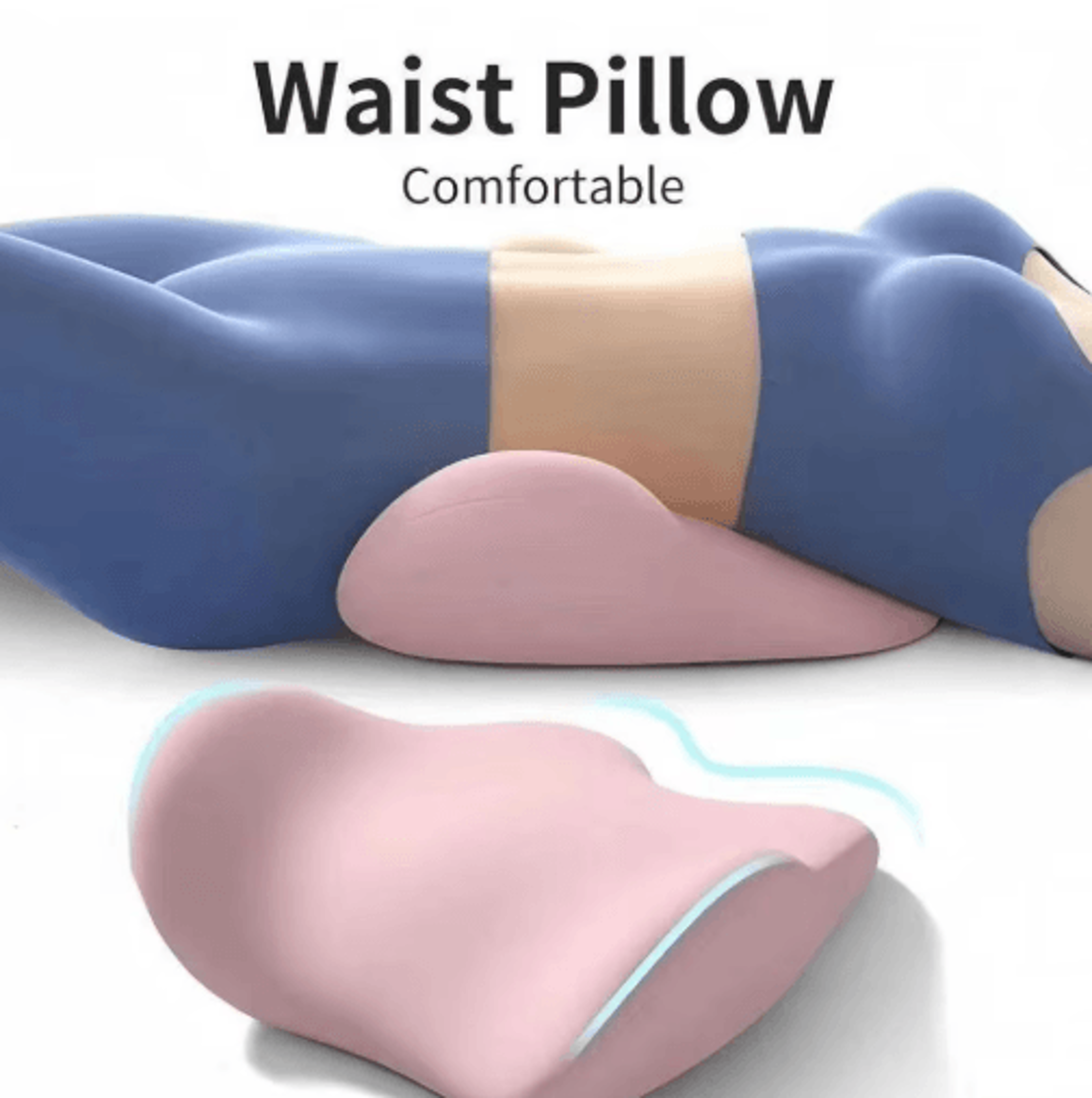 ergonomic memory cotton lumbar support pillow for sleep & bed use