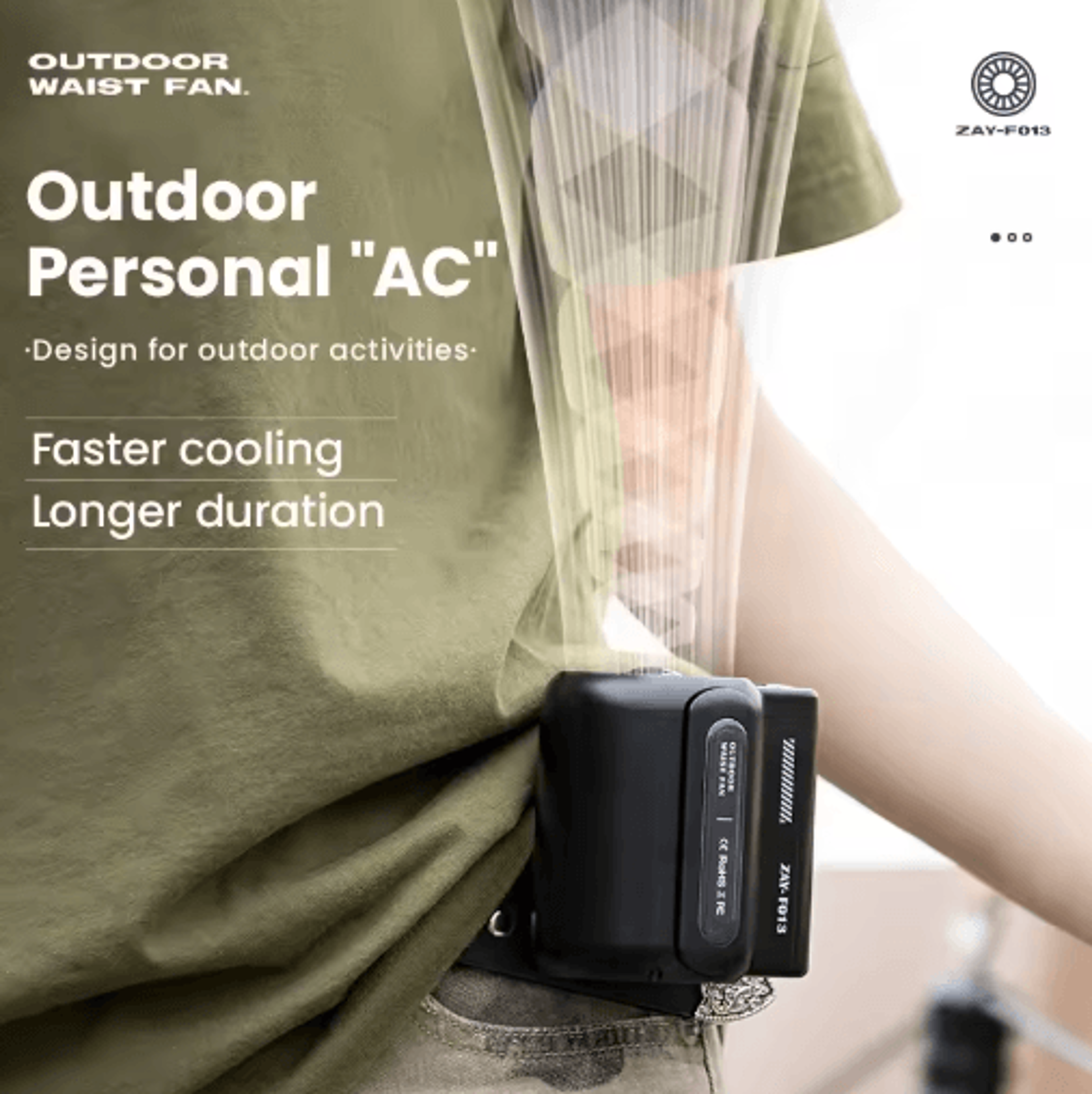 leafless hanging waist fan under shirt with usb rechargeable cooling