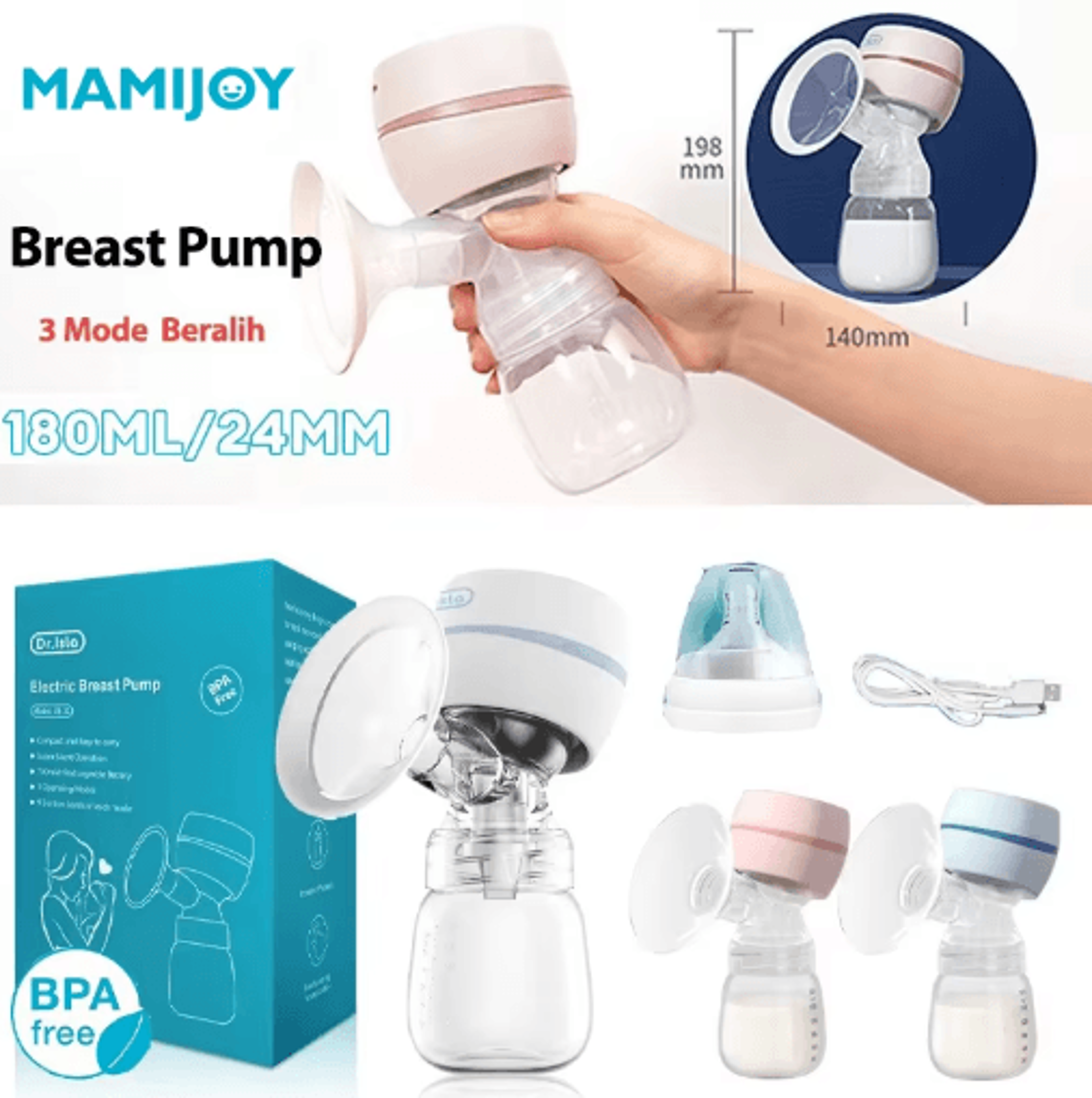 electric wearable breast pump with intelligent high suction