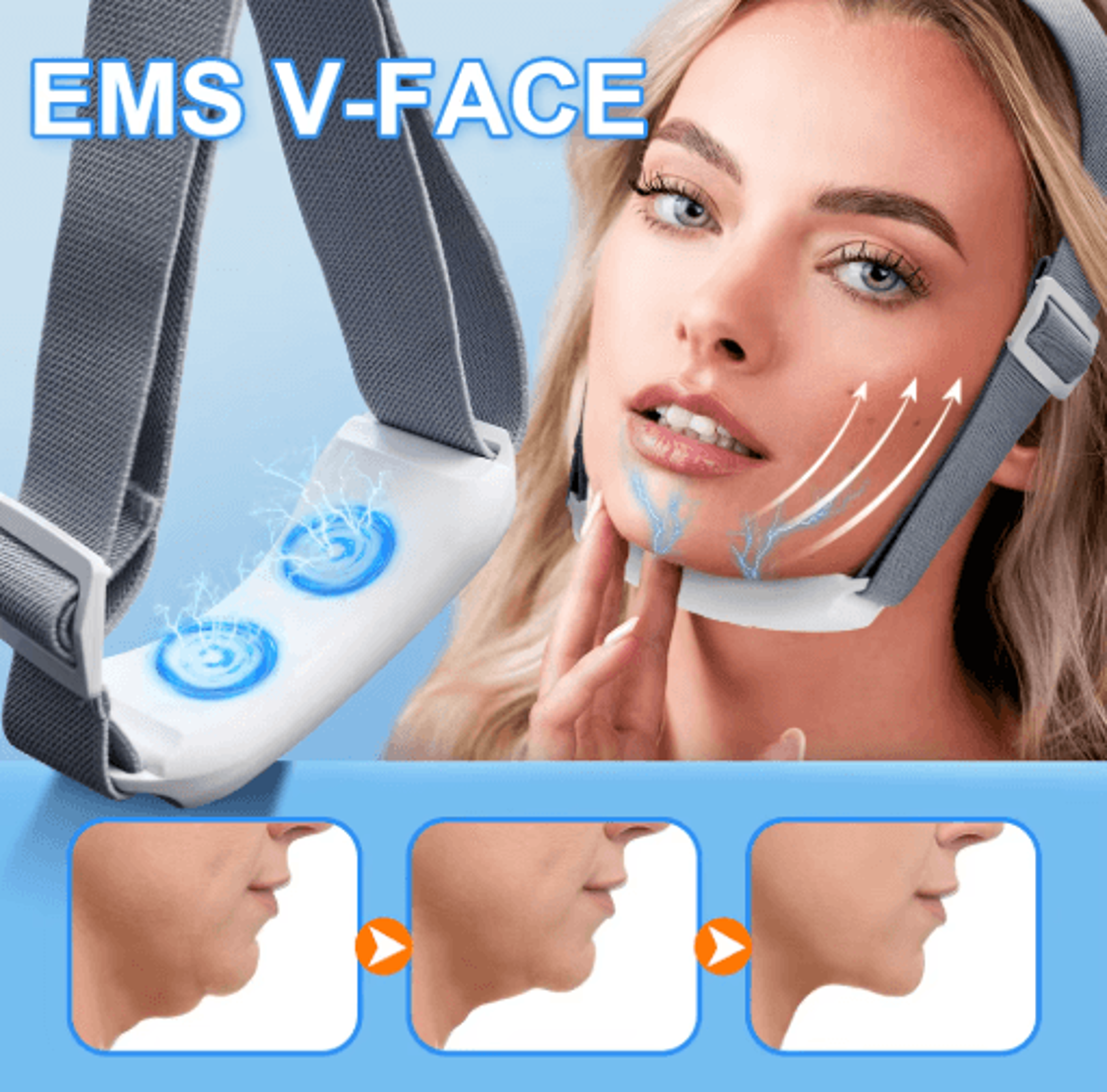 ems facial lifting massager with microcurrent for firming & v-face care