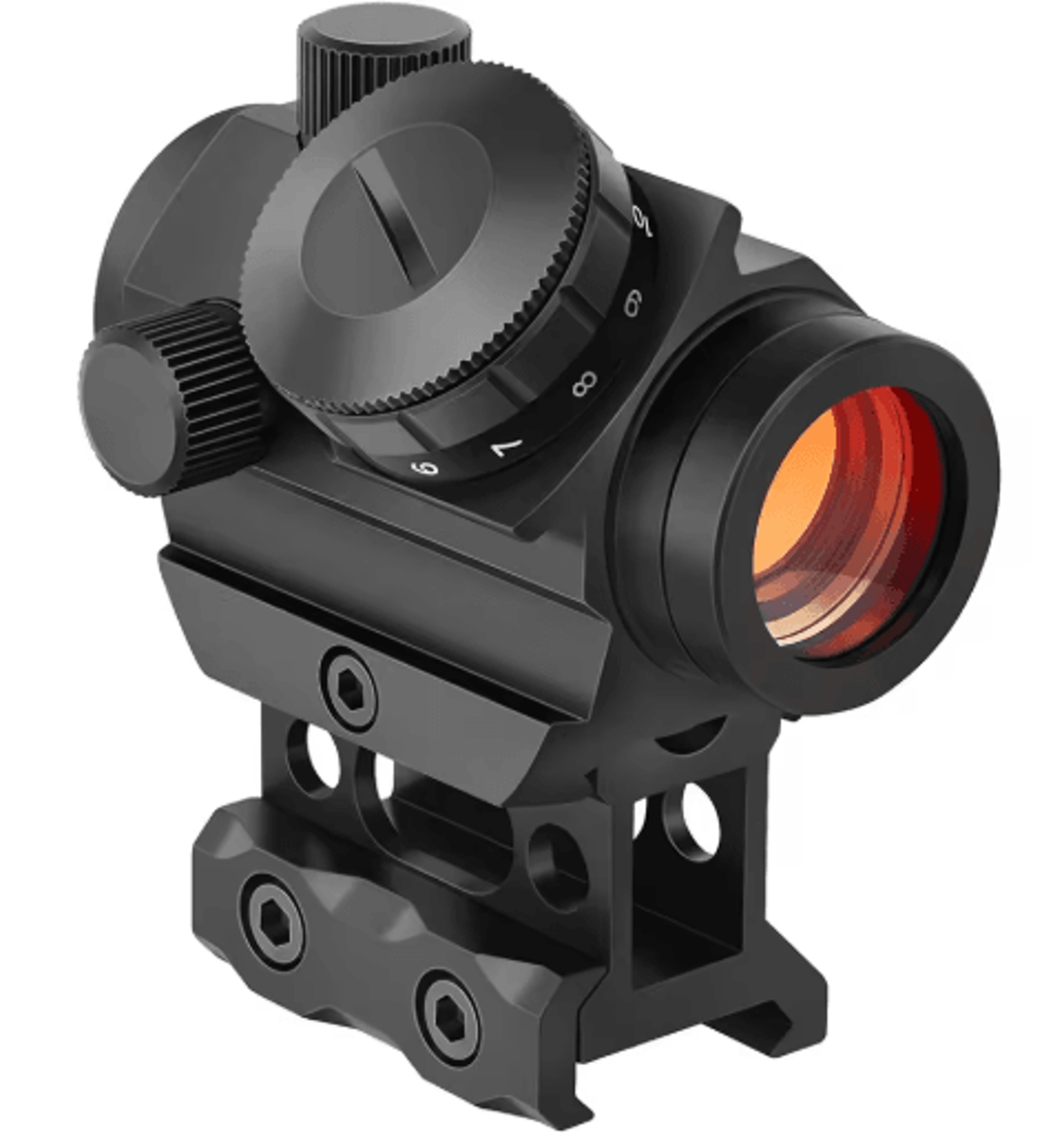 2moa tactical red dot sight 1x25mm with 1-inch riser mount