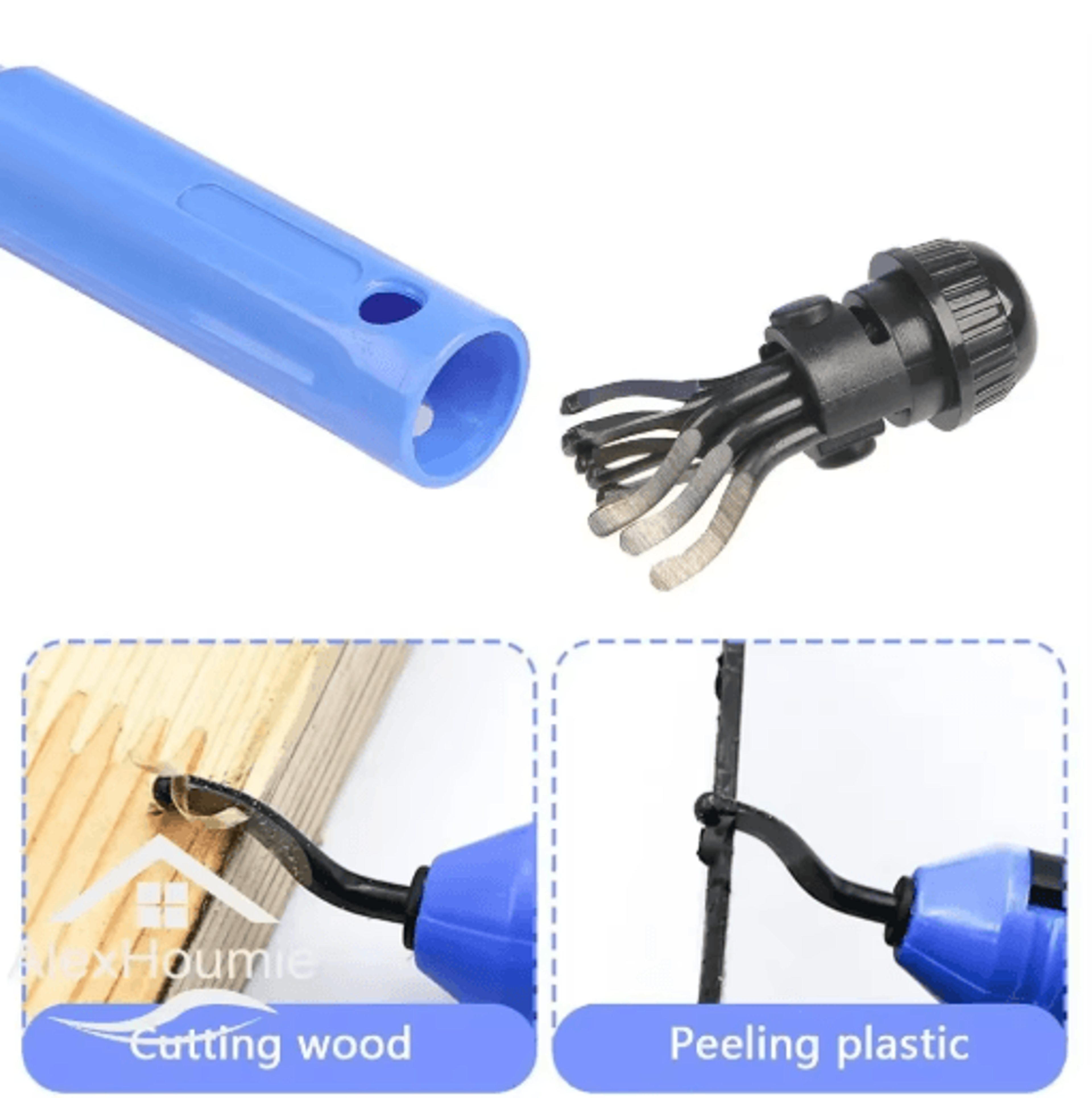 nb1100 rotary deburring tool with bs1010 blades for wood & plastic