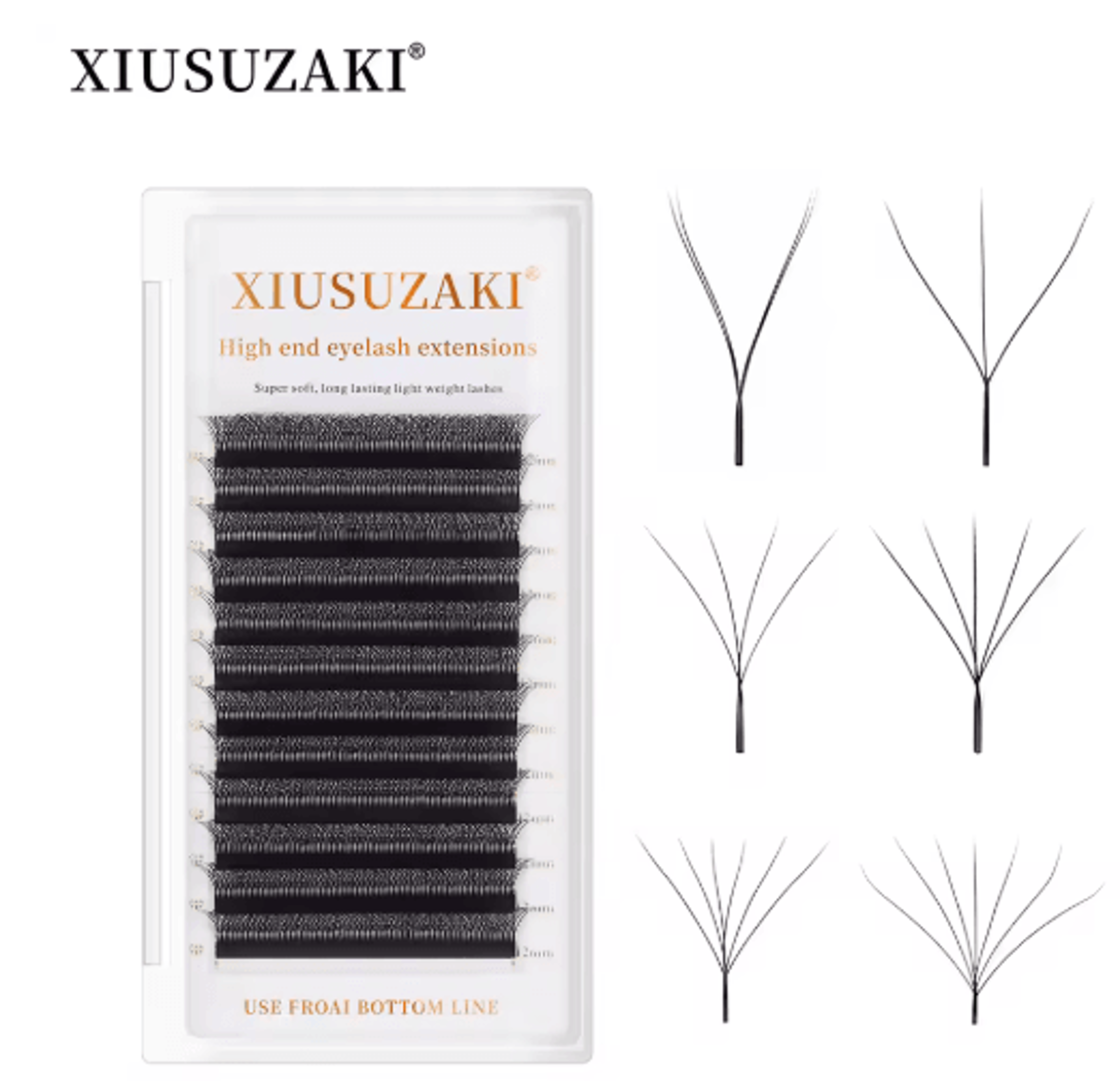 xiusuzaki w shaped bloom premade fan lash extensions 2d to 8d yy style