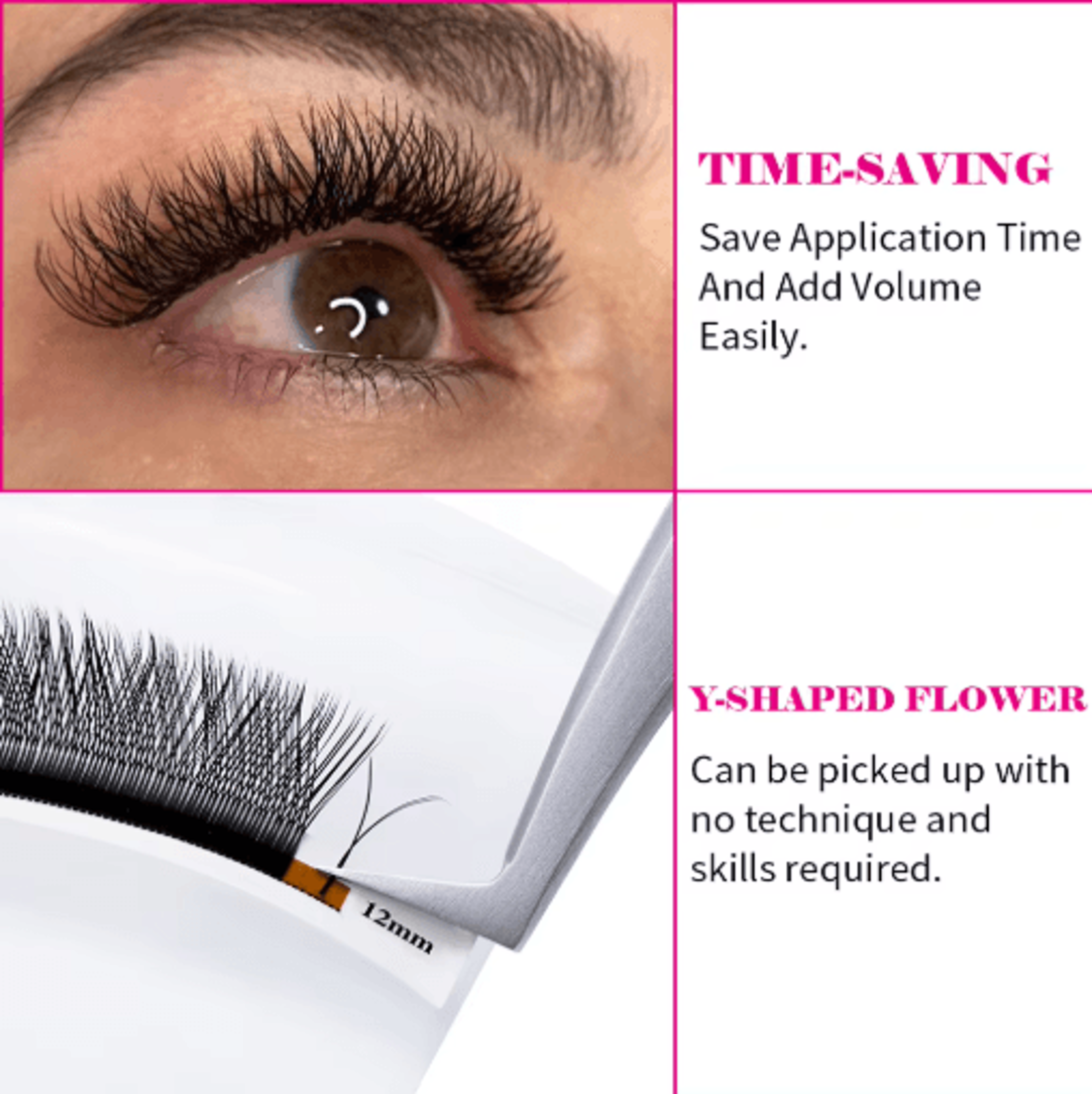 fadvan yy shape faux mink premade volume lashes for fox eyes black and brown