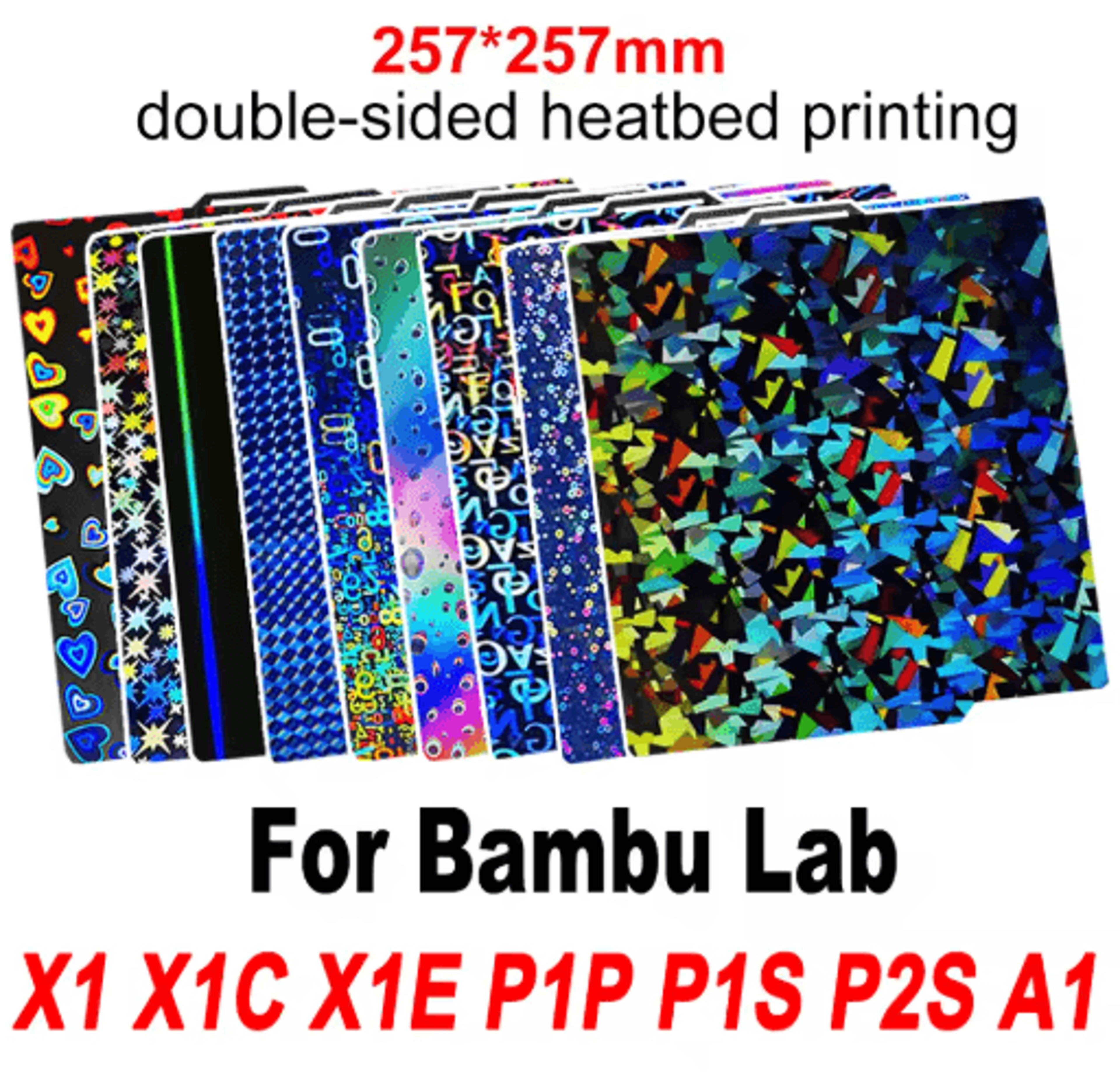 smooth pei/peo/pet build plate for bambu lab x1c, p1p, p1s, p2s & a1 series