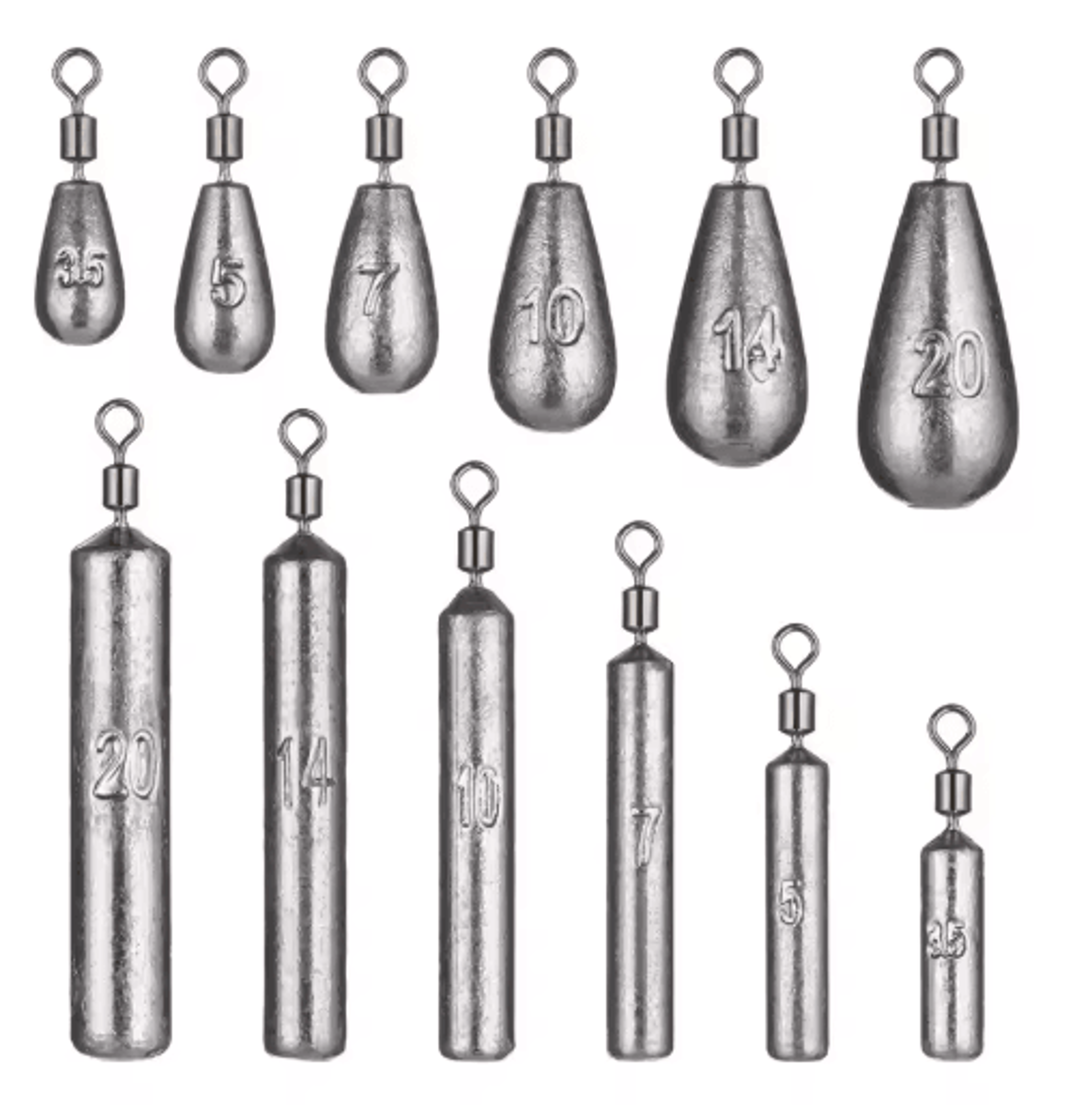 water drop fishing sinker set 5pcs 3.5g 20g carp fishing weights and tackle accessories