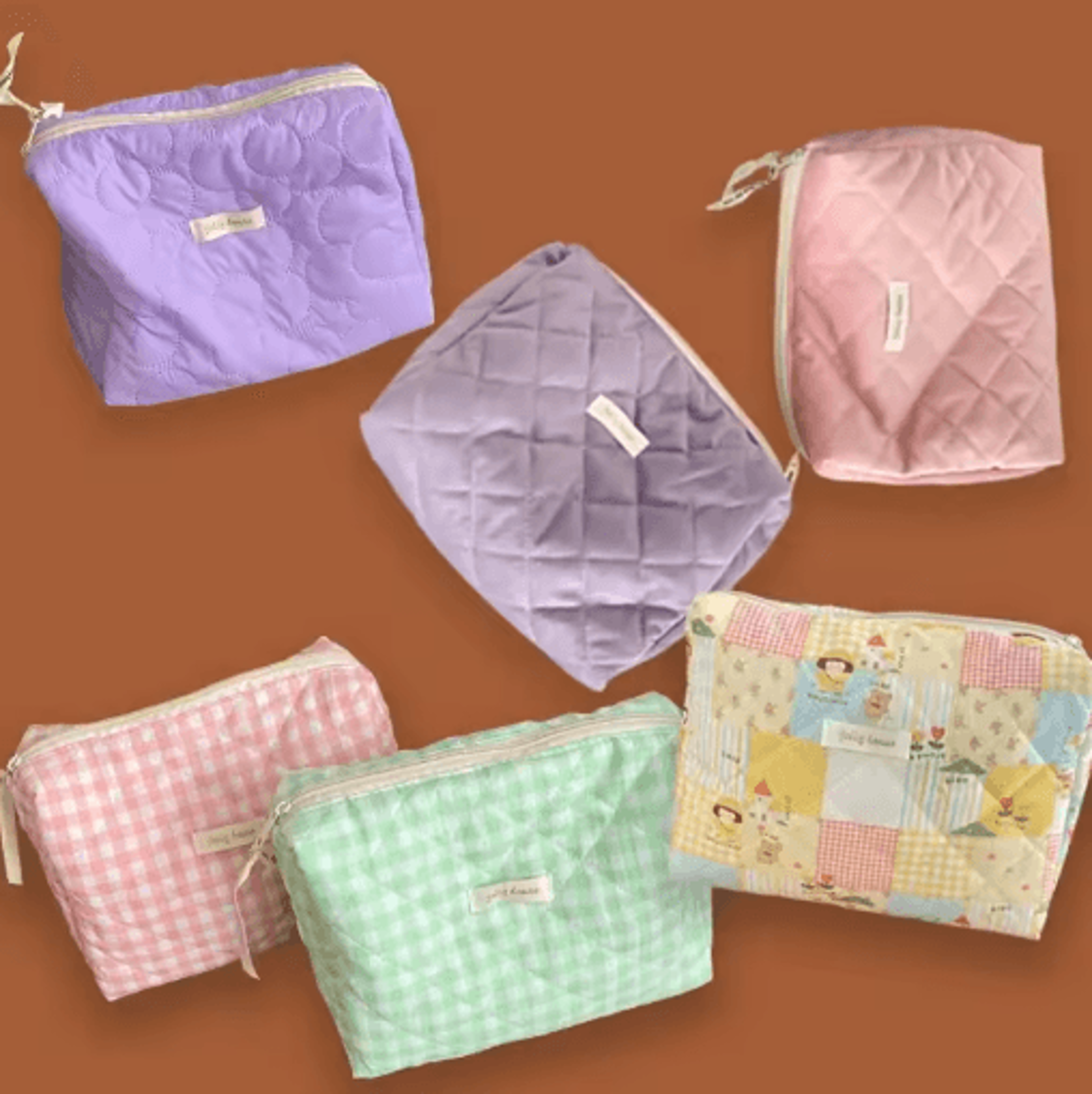 large capacity womens cosmetic bag zippered travel clutch and small storage handbag
