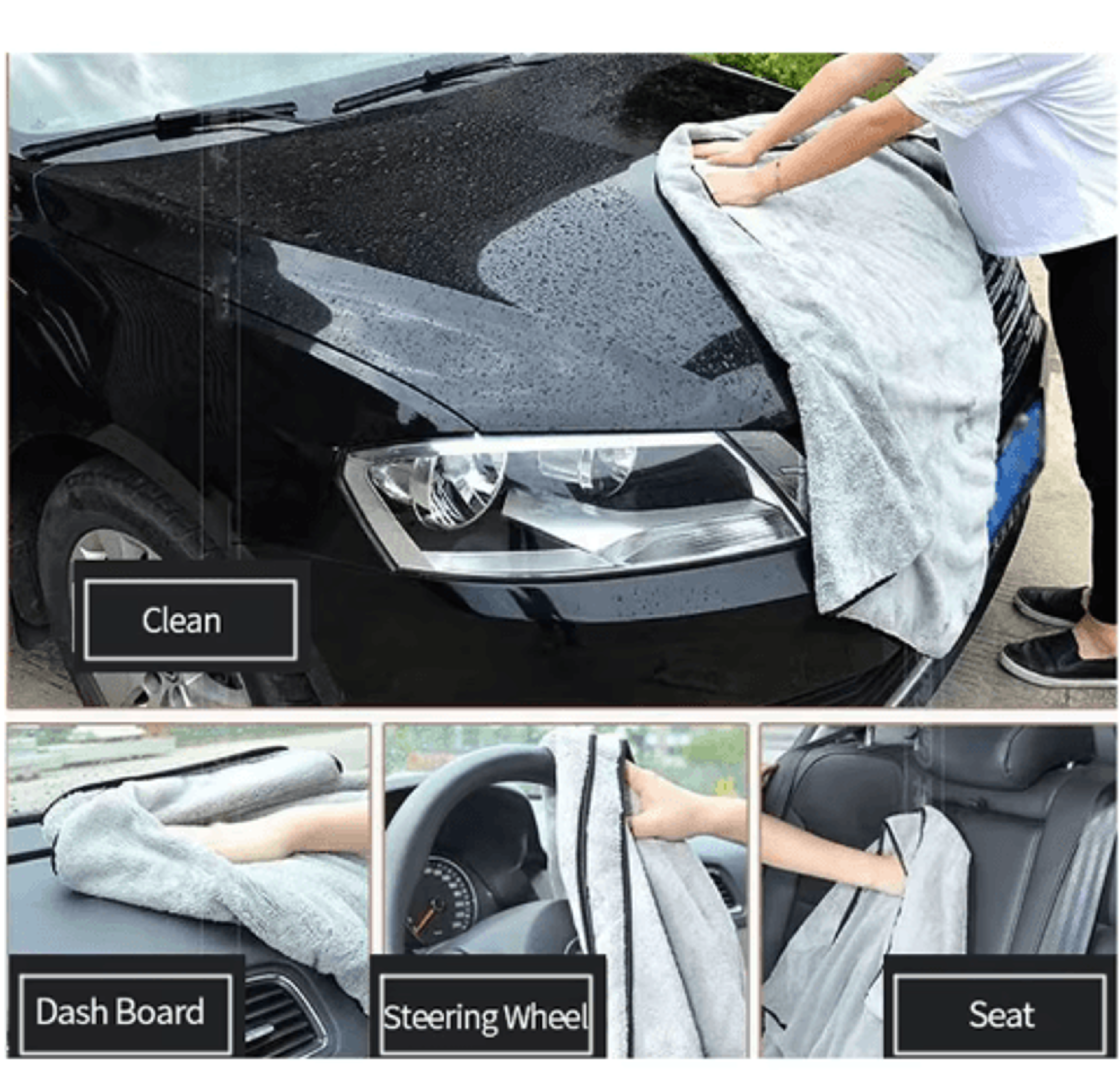 premium microfiber car drying towel 100by40cm – super absorbent auto cleaning cloth