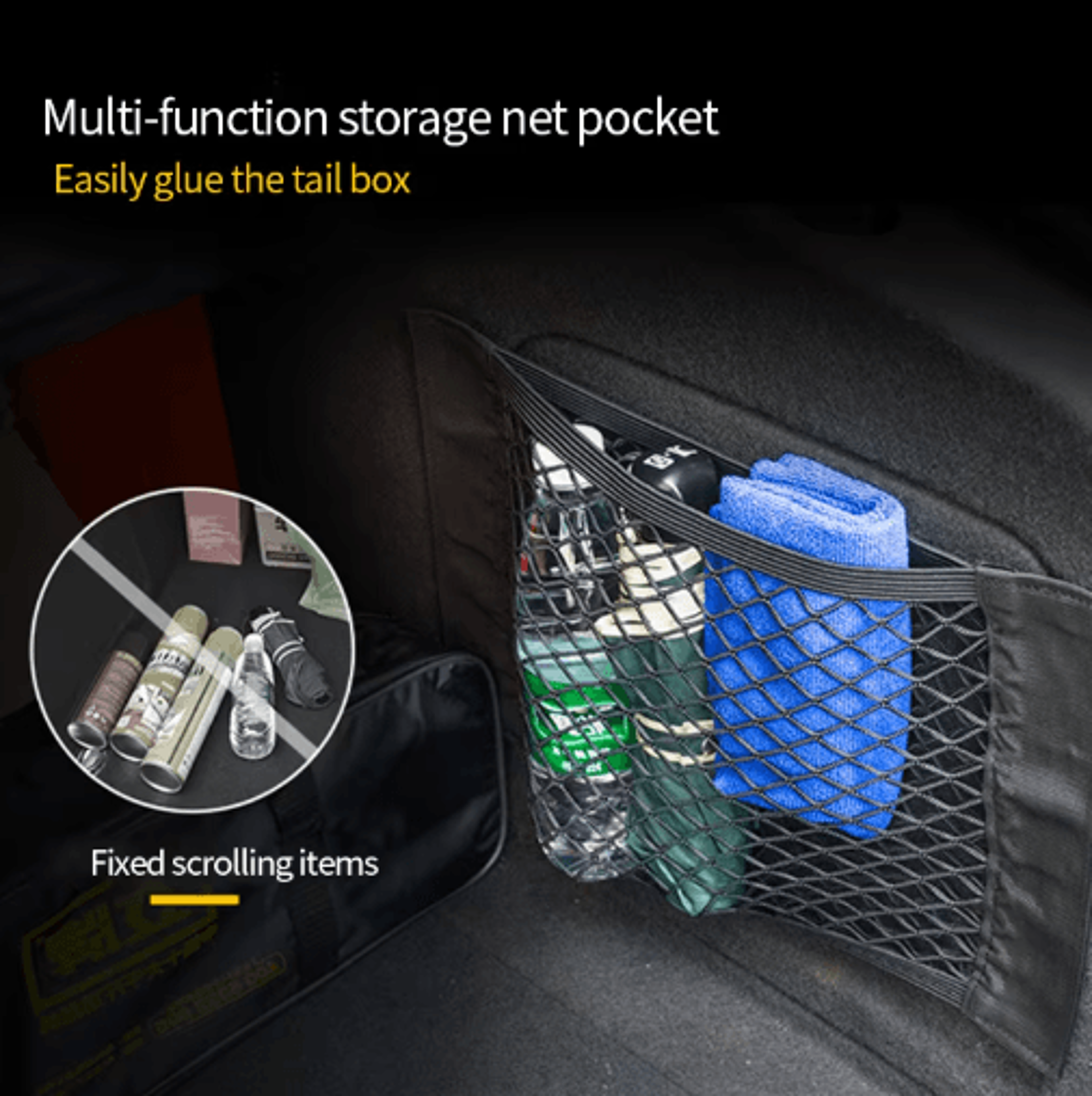 elastic car trunk storage net organizer – nylon mesh luggage holder for suv & sedan