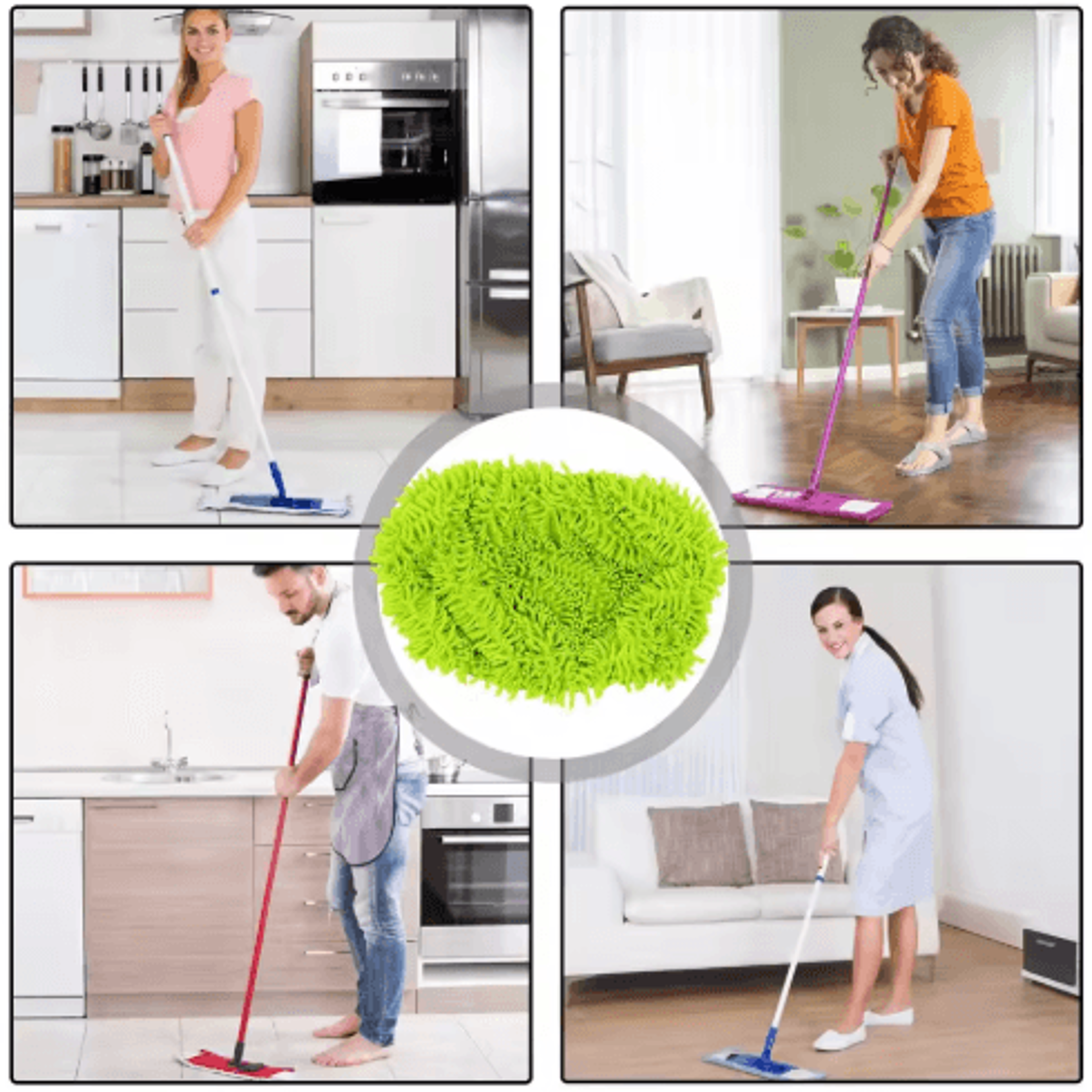 reusable microfiber mop cloth pad for swiffer flat mop – bathroom & household cleaning refill (25by11.5 cm)
