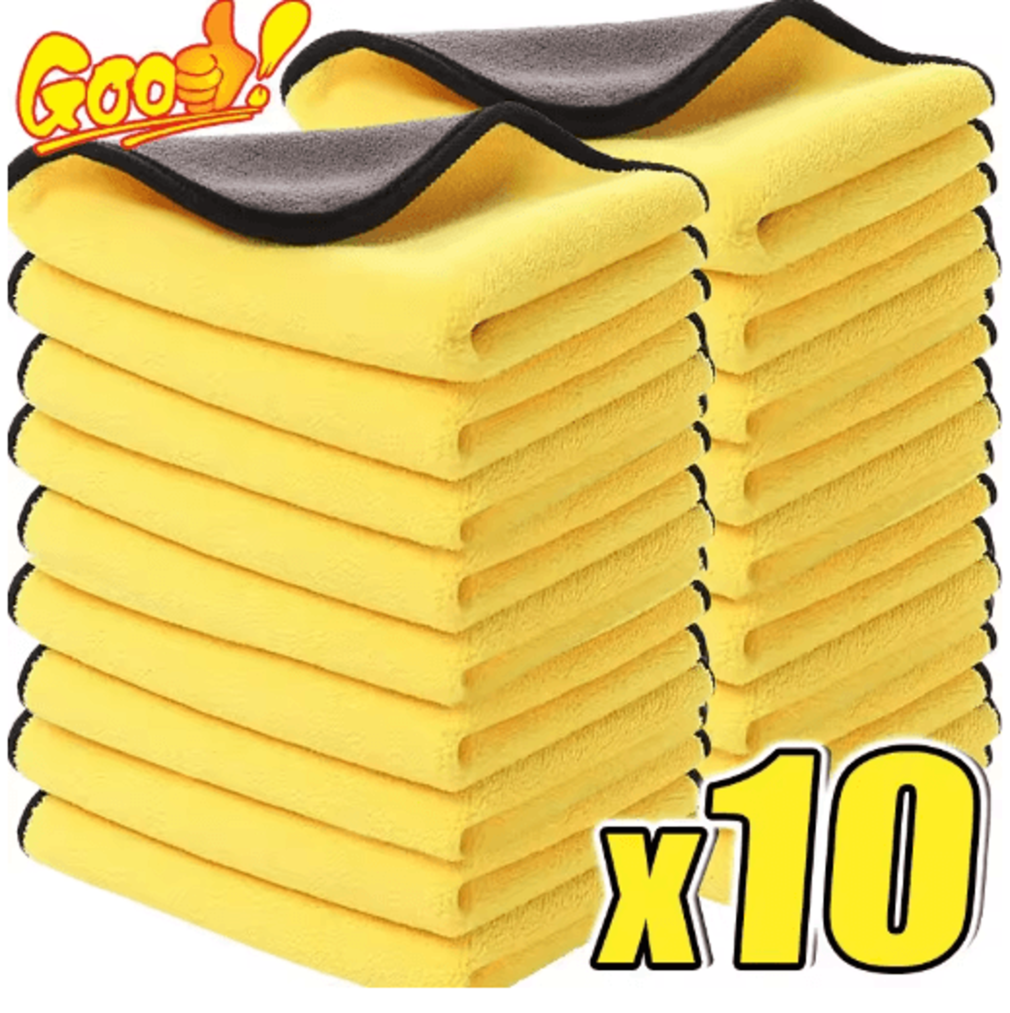 professional microfiber car cleaning towels – ultra-absorbent detailing & drying cloths (10/1 pcs)