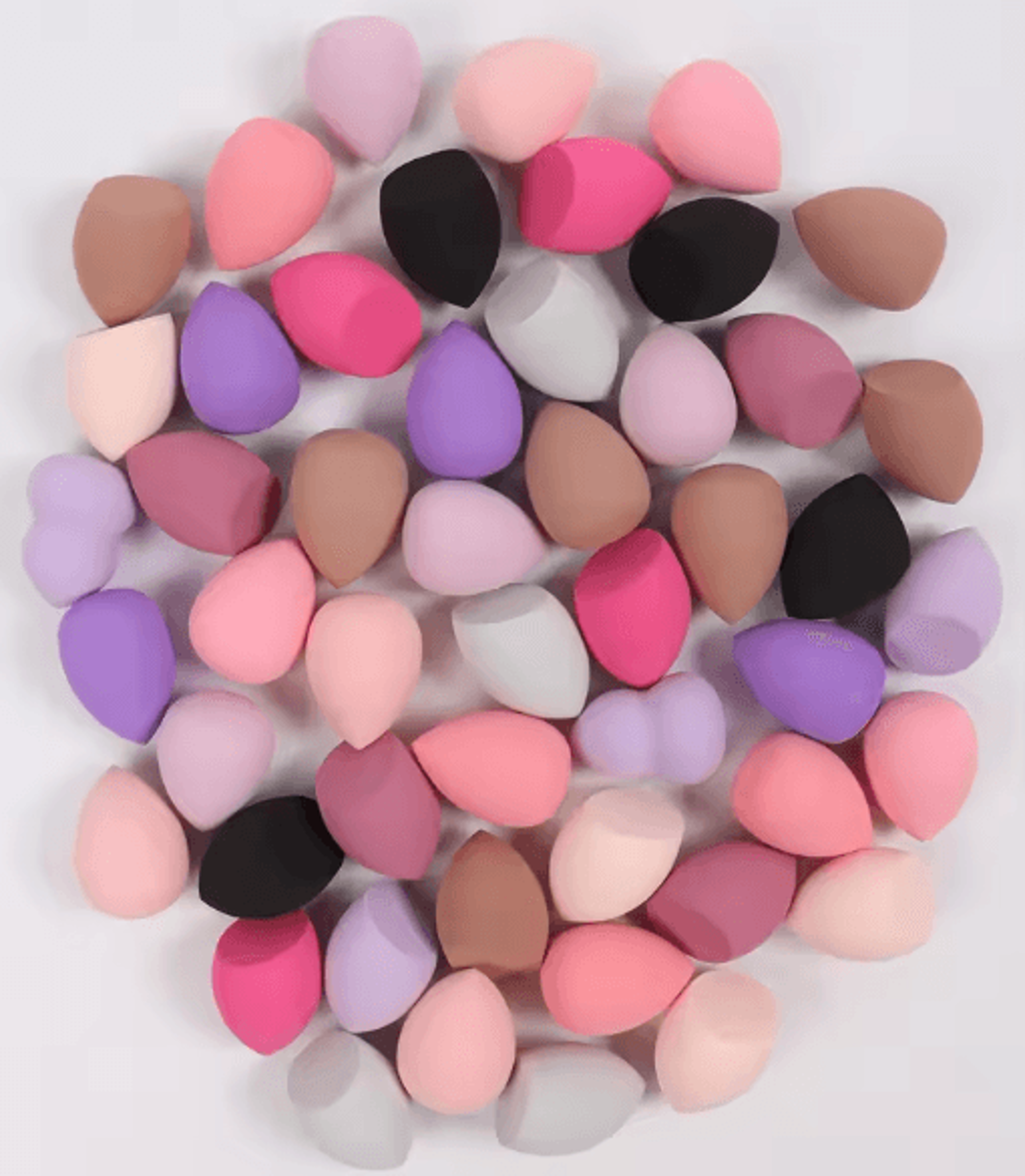 medium beauty makeup sponges set – random shapes & colors for liquid, cream & powder (6–60 pcs)
