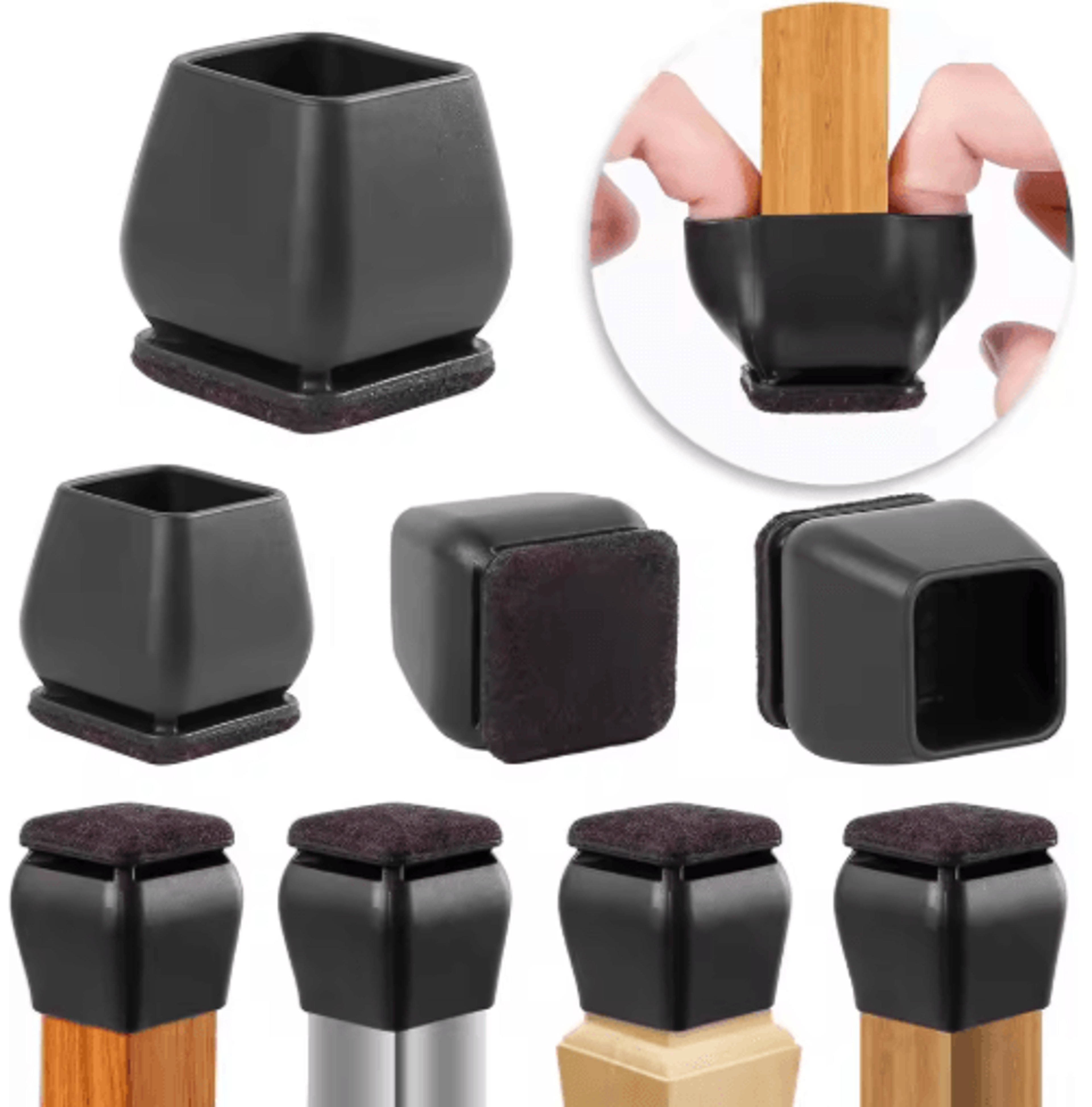 flexguard 15° angled felt chair leg floor protectors (8-pack)