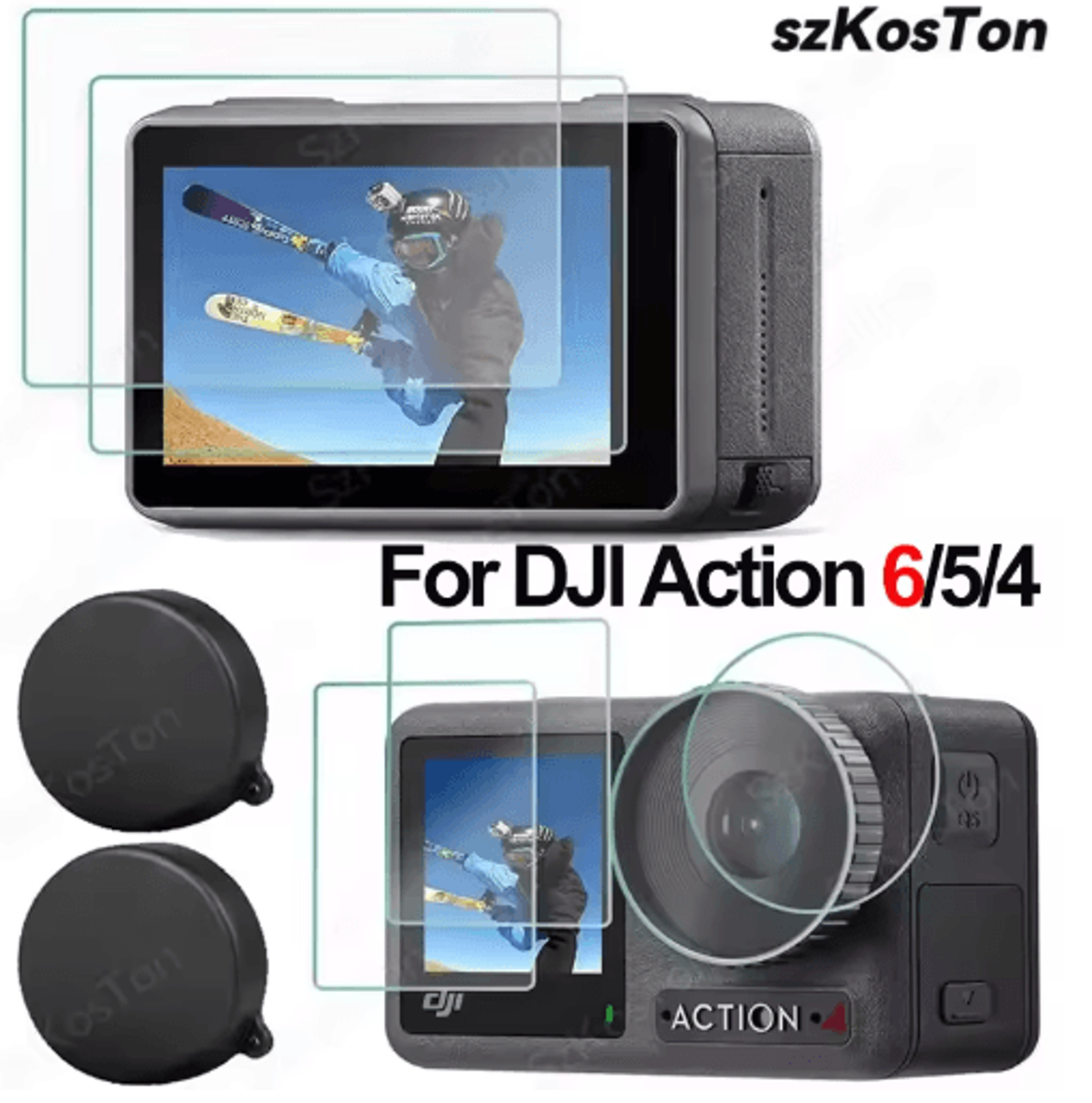 lensguard silicone camera lens dust cover set for dji osmo action series
