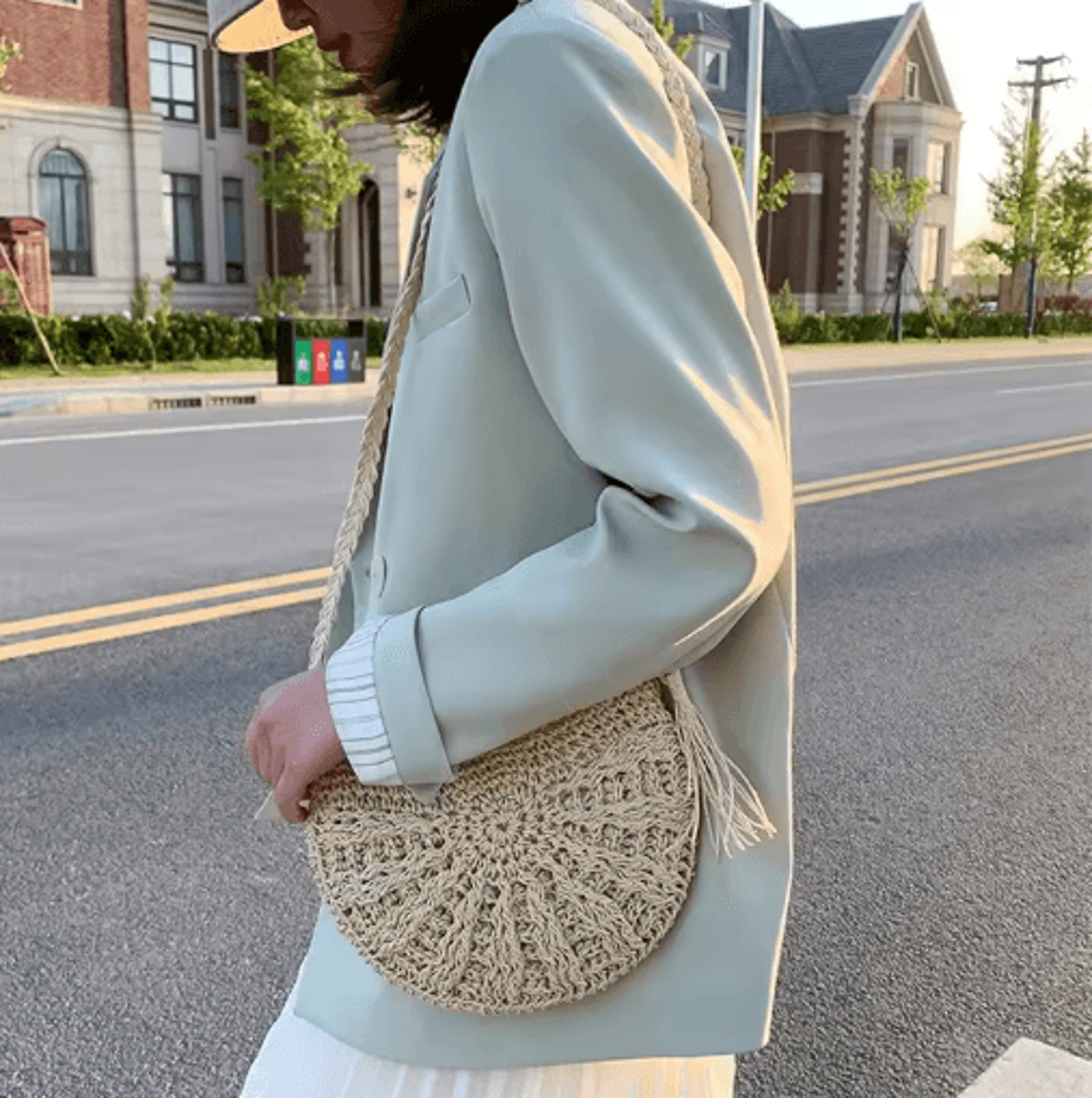 solara half-moon straw crossbody bag – handmade summer rattan handbag