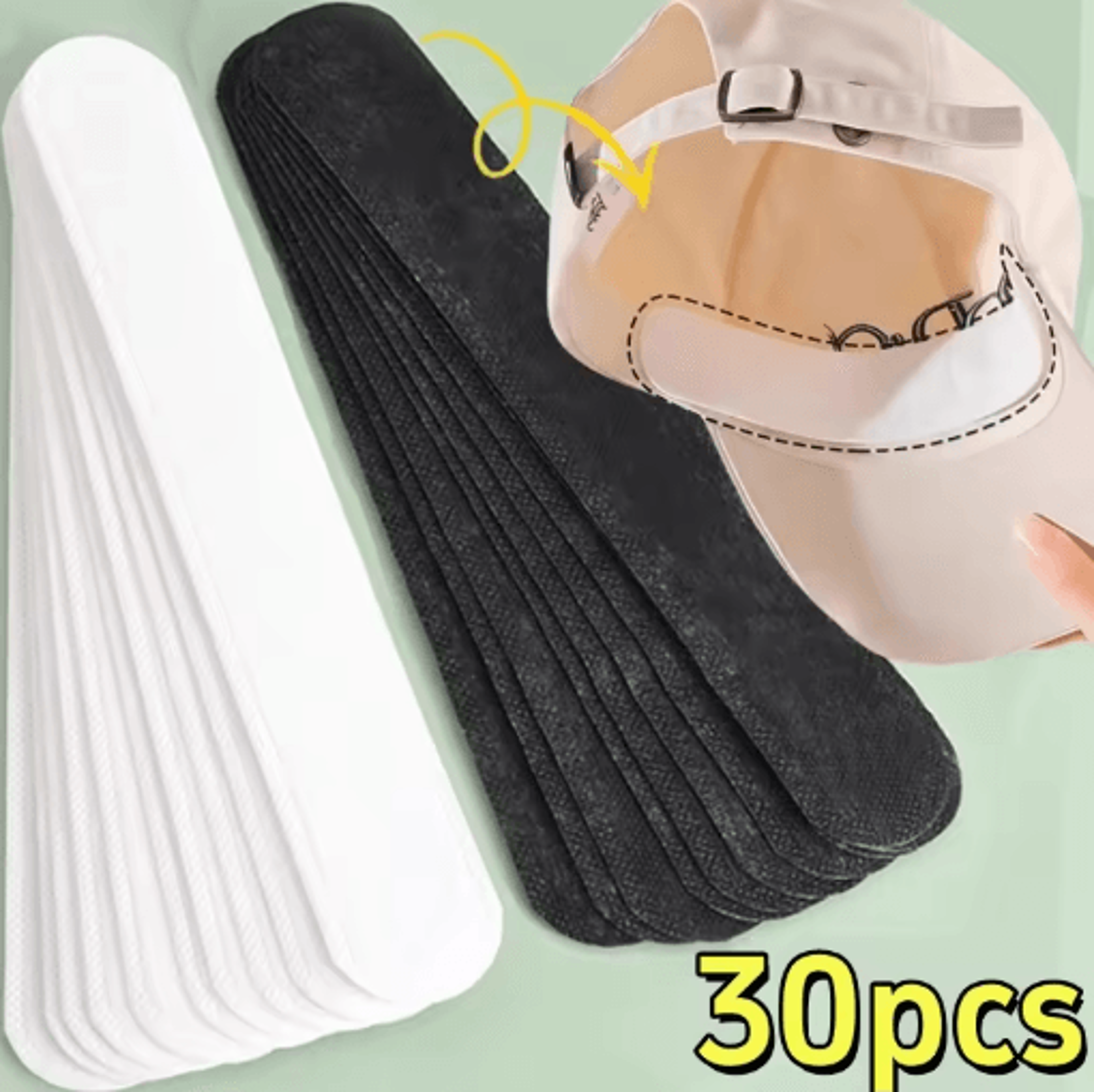 invisible cotton hat sweat absorber and size reducer liner 10 to 30 pcs