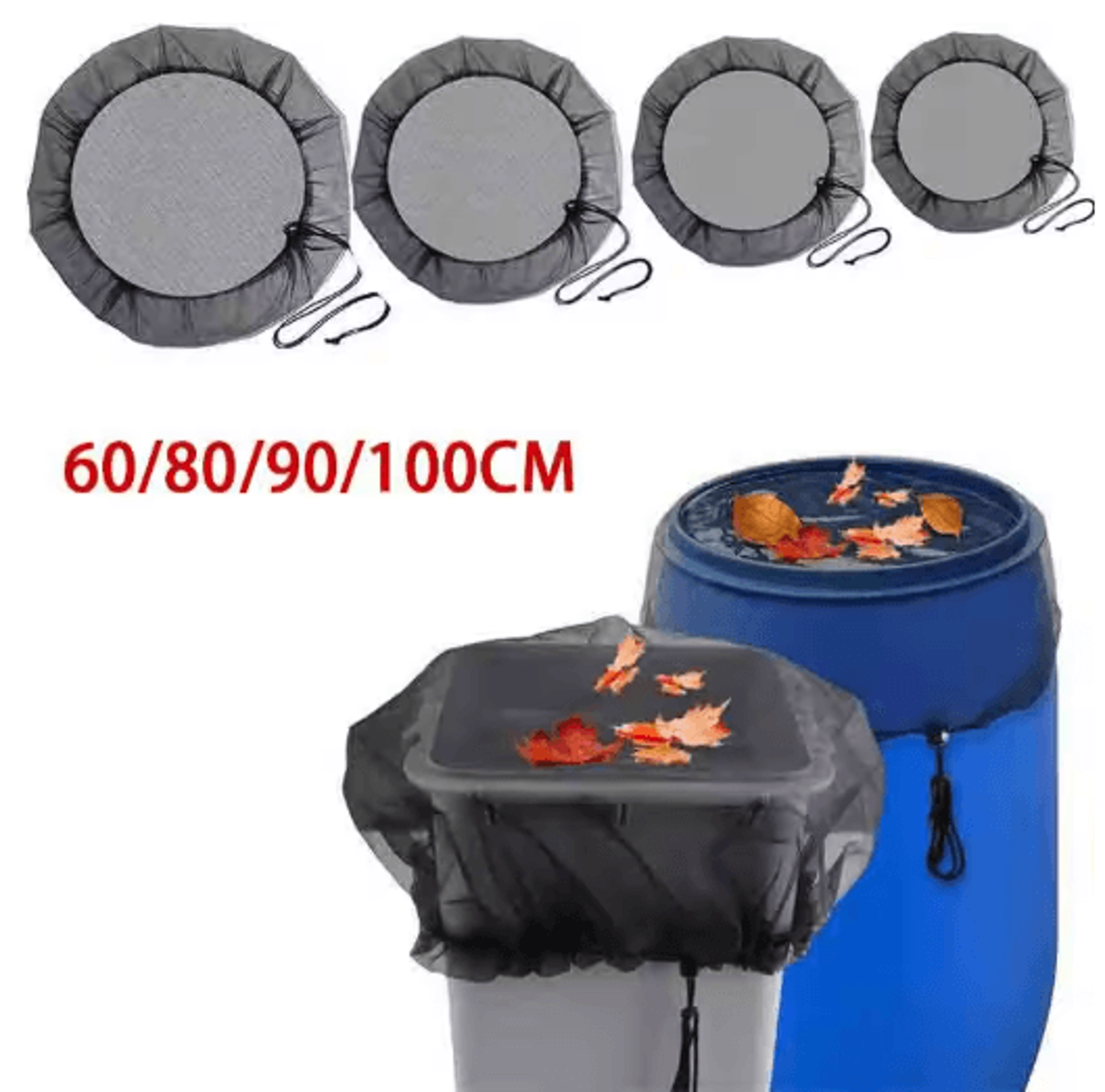 outdoor mesh rain barrel cover netting set 5 pcs 60 to 100 cm
