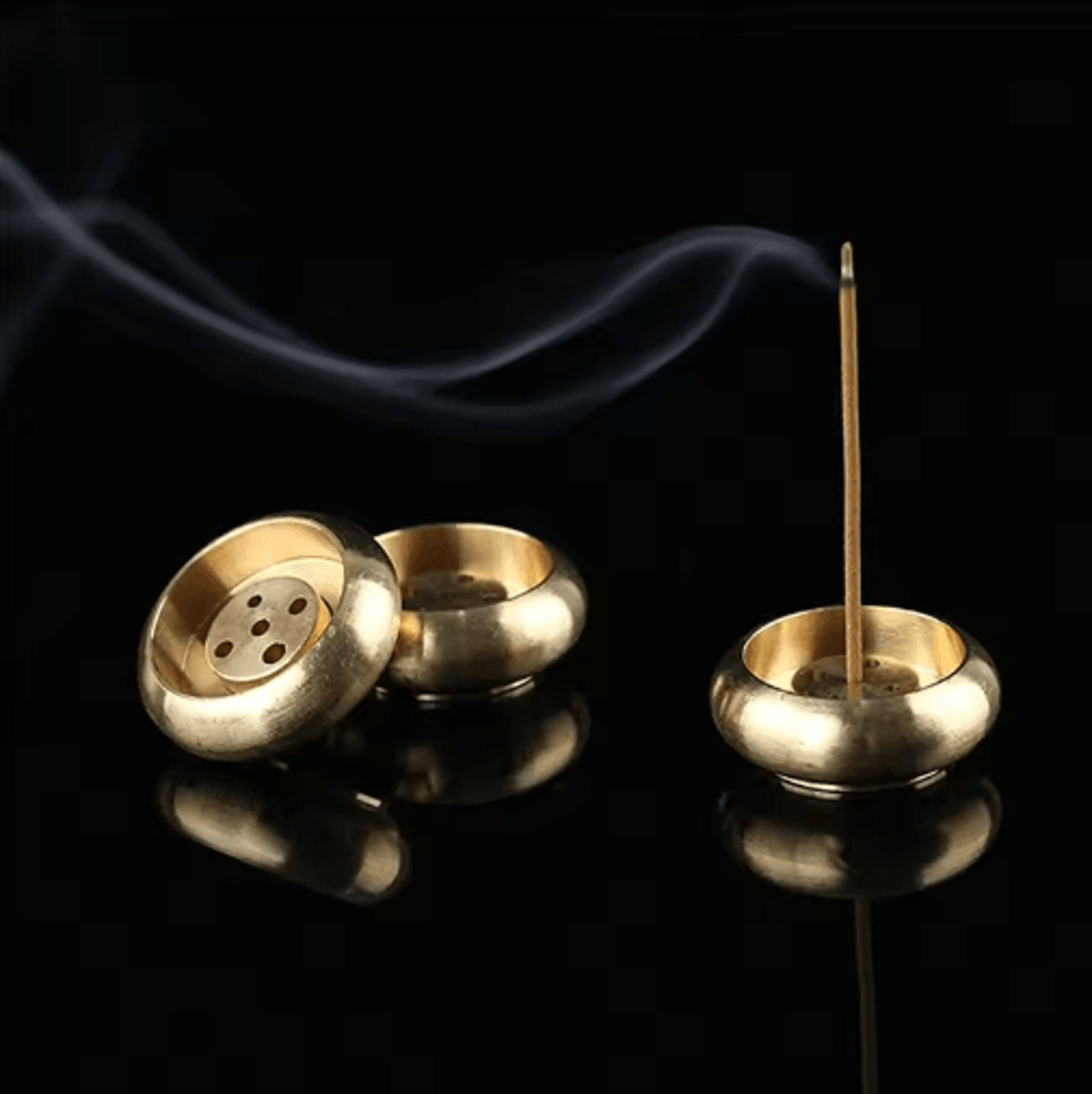 decorative brass incense burner with heat resistant base mini holder for sandalwood incense