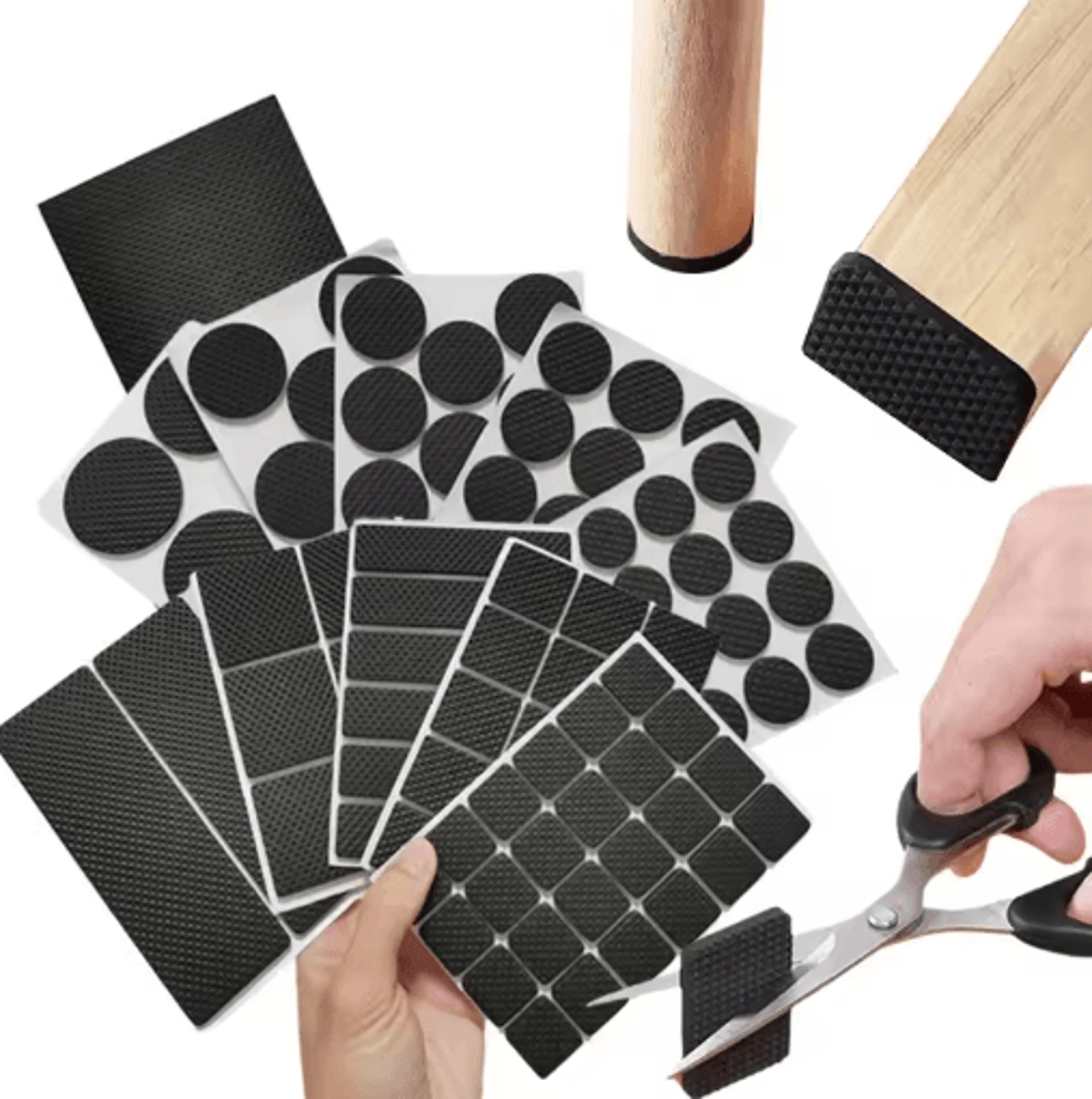 adhesive rubber furniture pads set non slip floor protectors for chairs table legs 12 to 48pcs