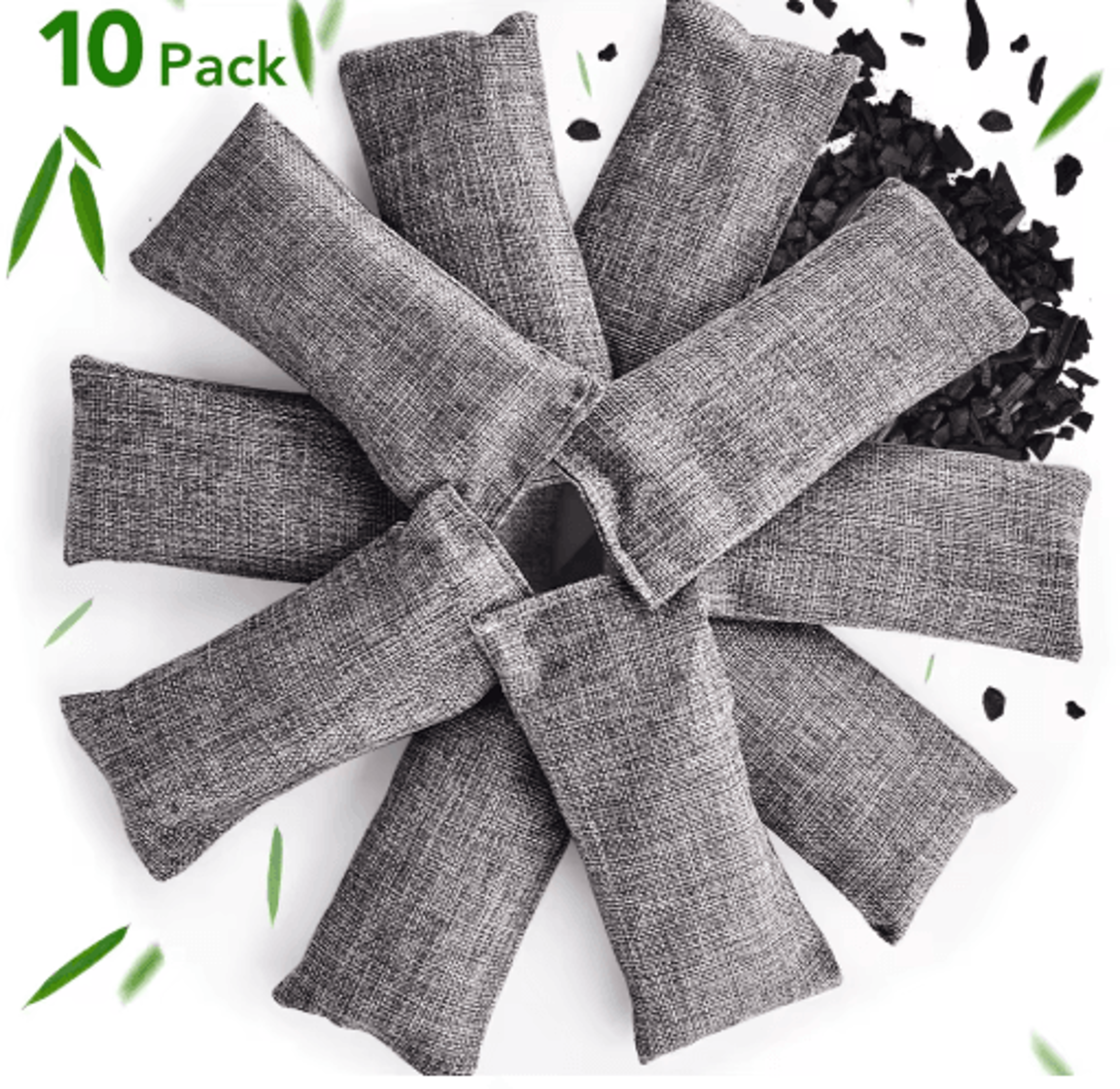 bamboo charcoal air purifying bags – 10pcs activated odor & moisture absorbers