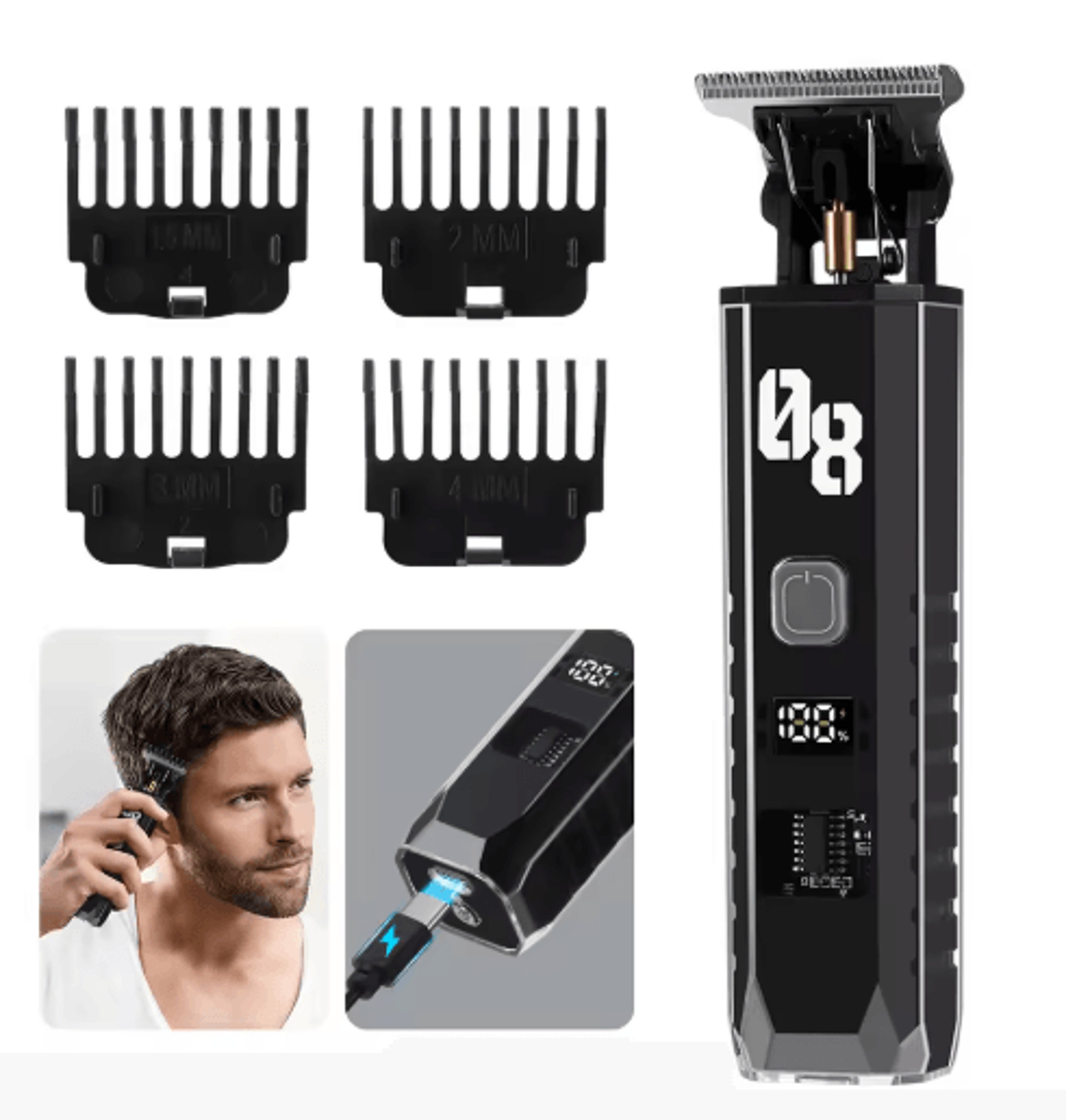 professional electric hair clipper for men – precision beard & hair trimming machine