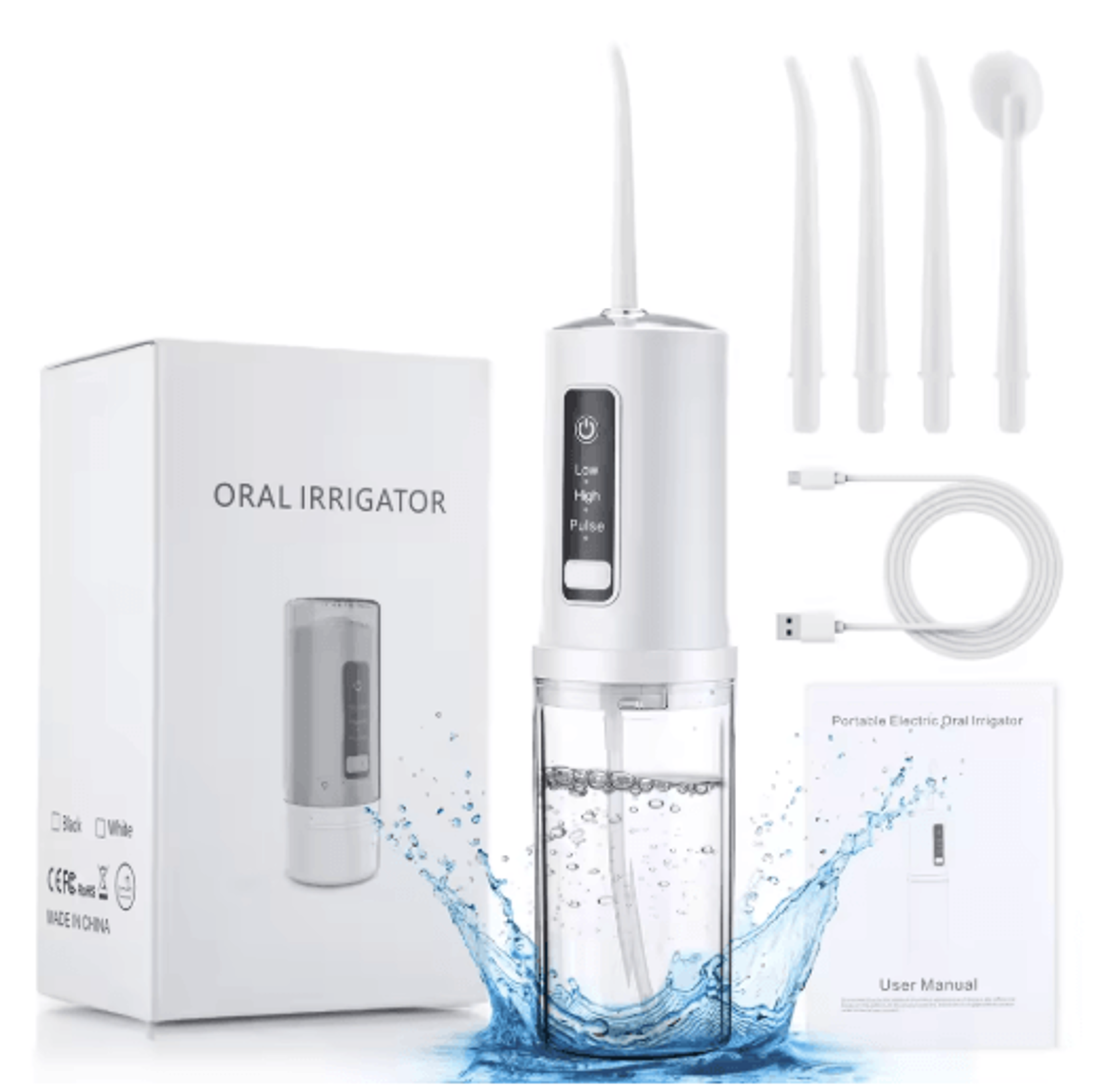 cordless water dental flosser – 3-mode rechargeable portable oral irrigator (ipx7 waterproof)