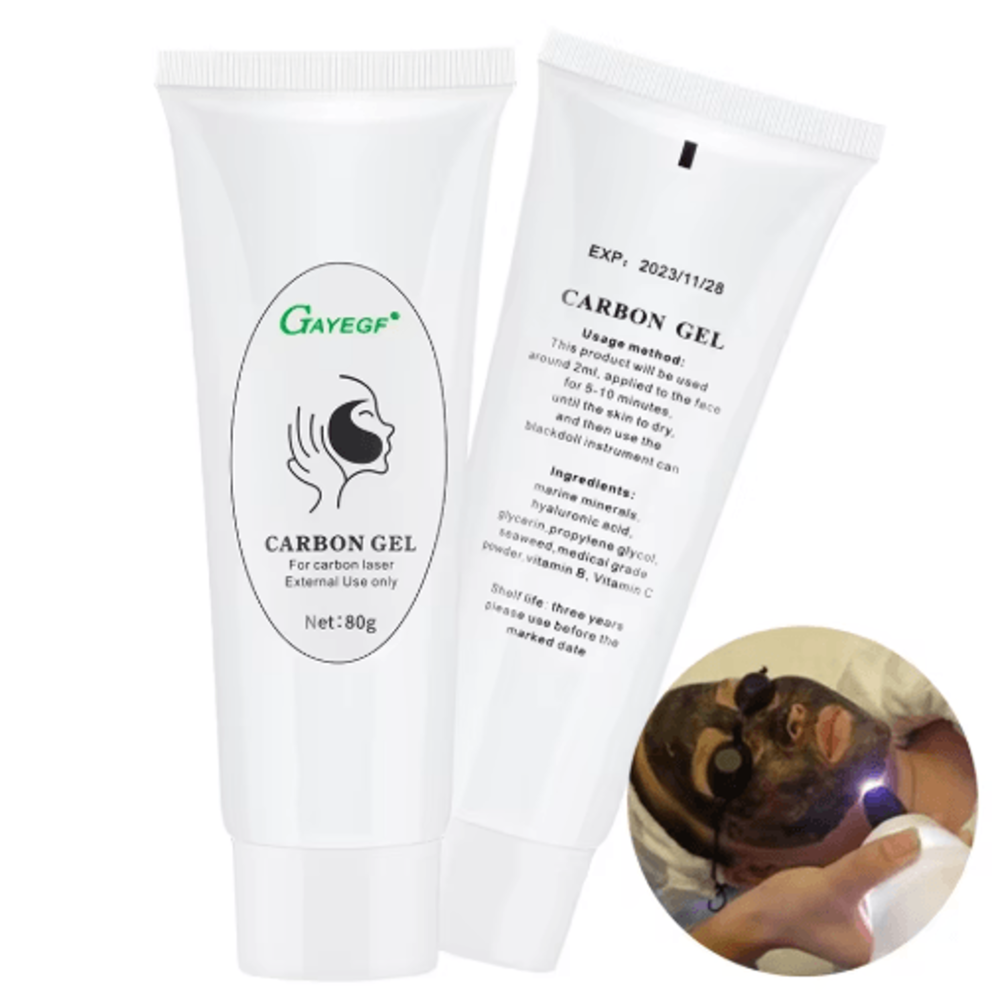 charcoalpu 80g facial carbon gel mask & pore shrinking toner duo