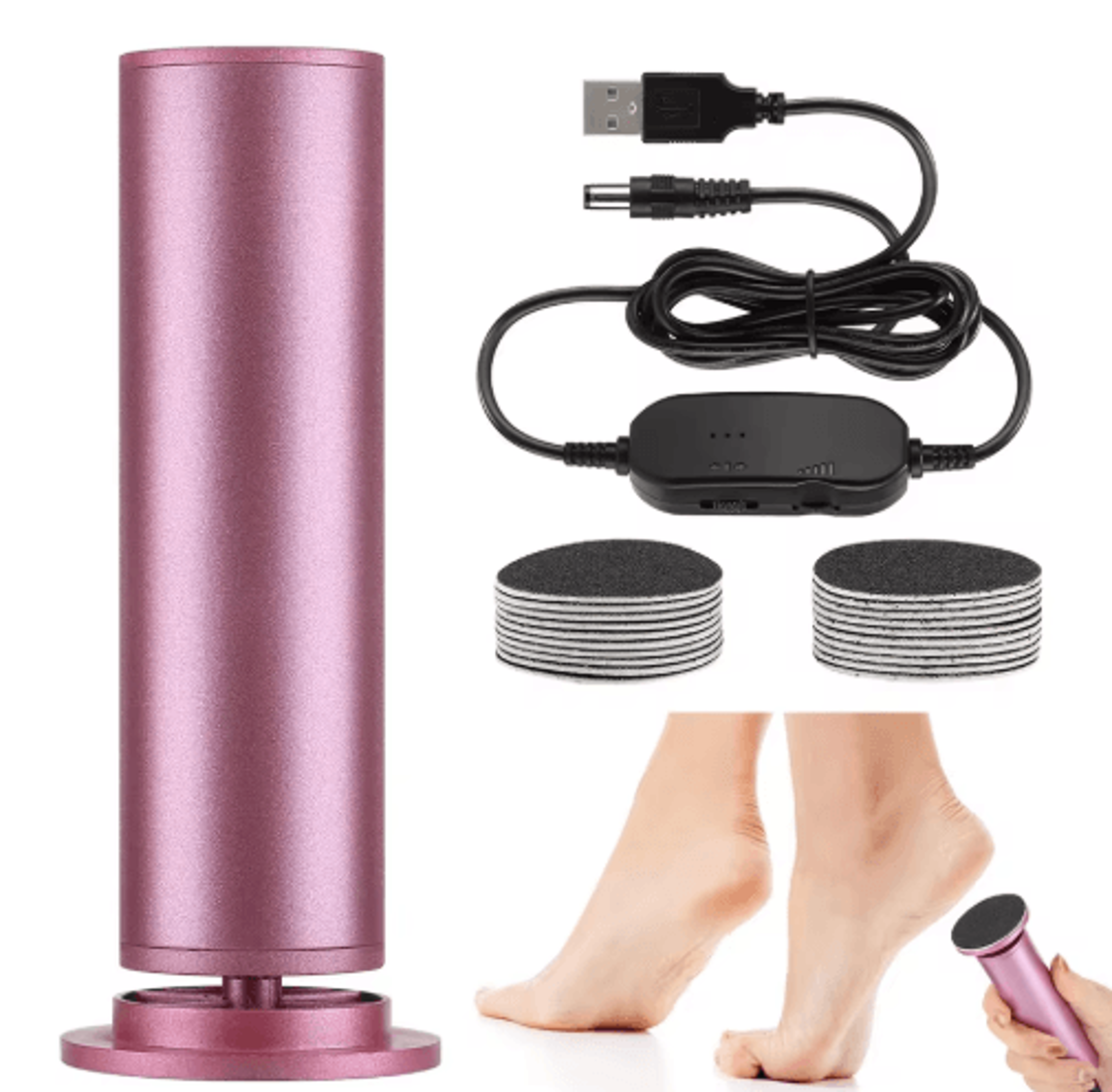 smoothstep pro electric foot callus remover pedicure tool set