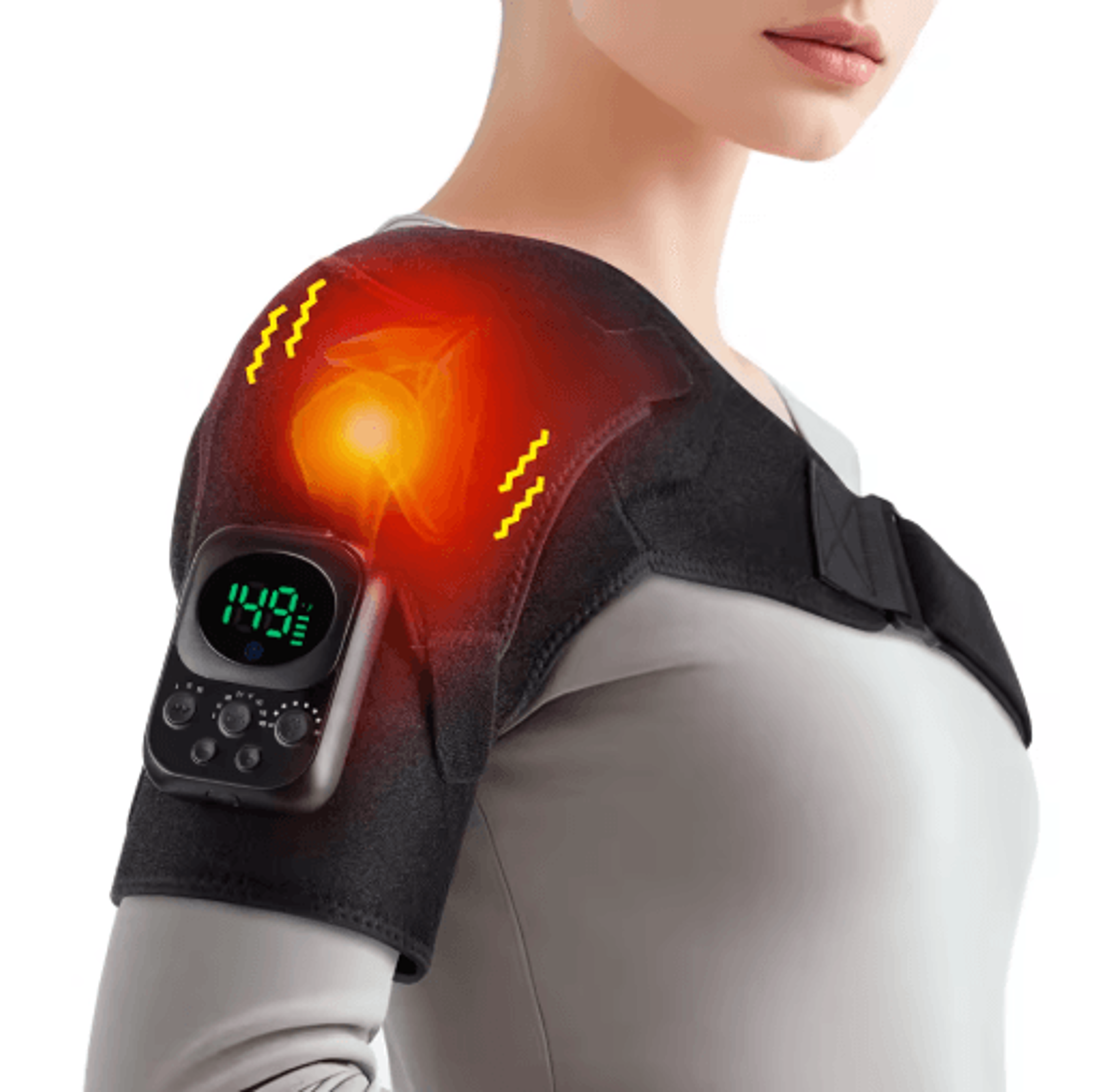 relaxthera pro electric shoulder massager with heat & vibration support