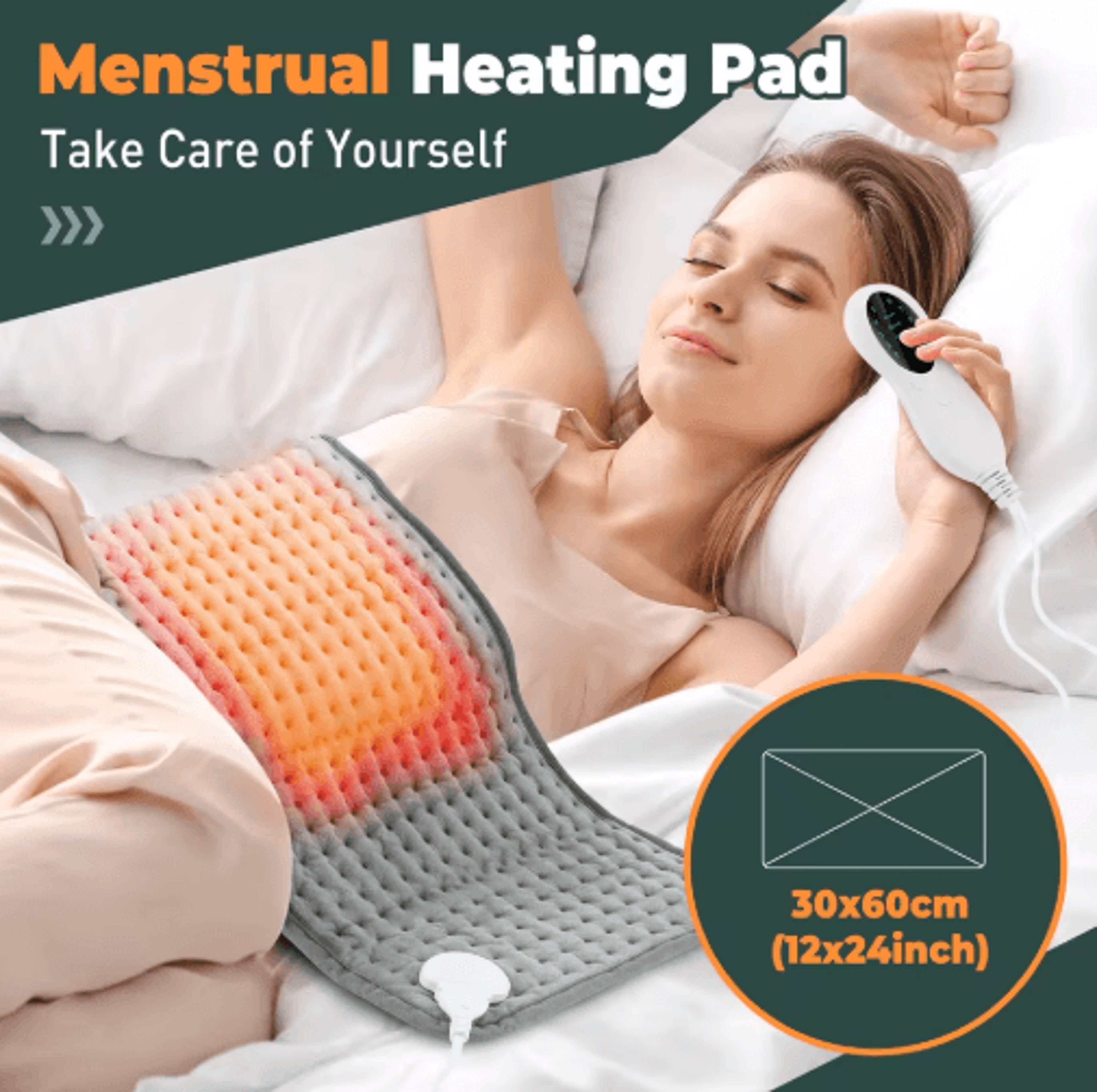 warmease pro electric heating pad with adjustable timer & multi-use design
