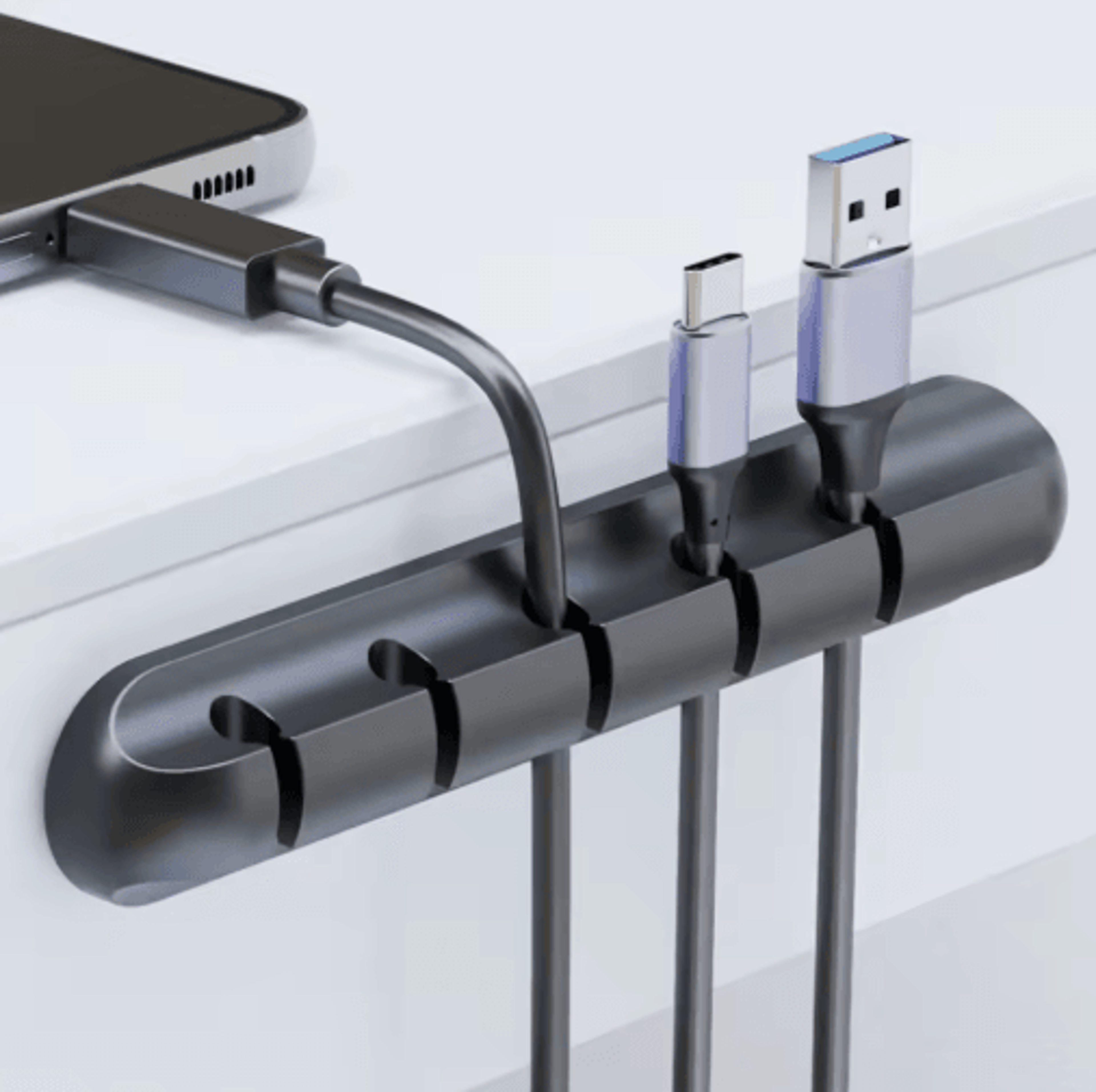 adhesive cable holder clips for desktop & nightstand cord management