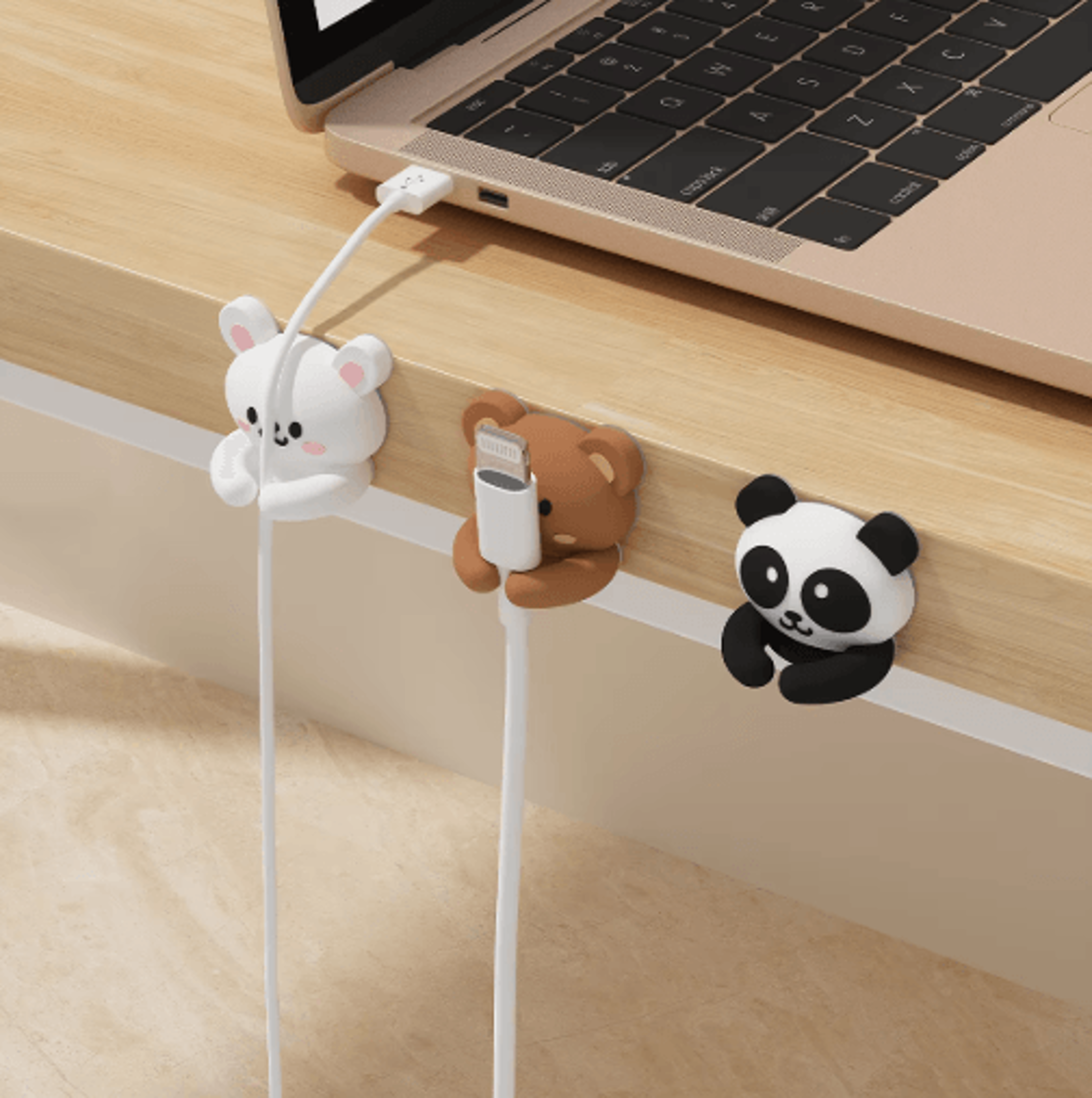 worthbuy cute desktop cable managers – self-adhesive usb cord clips