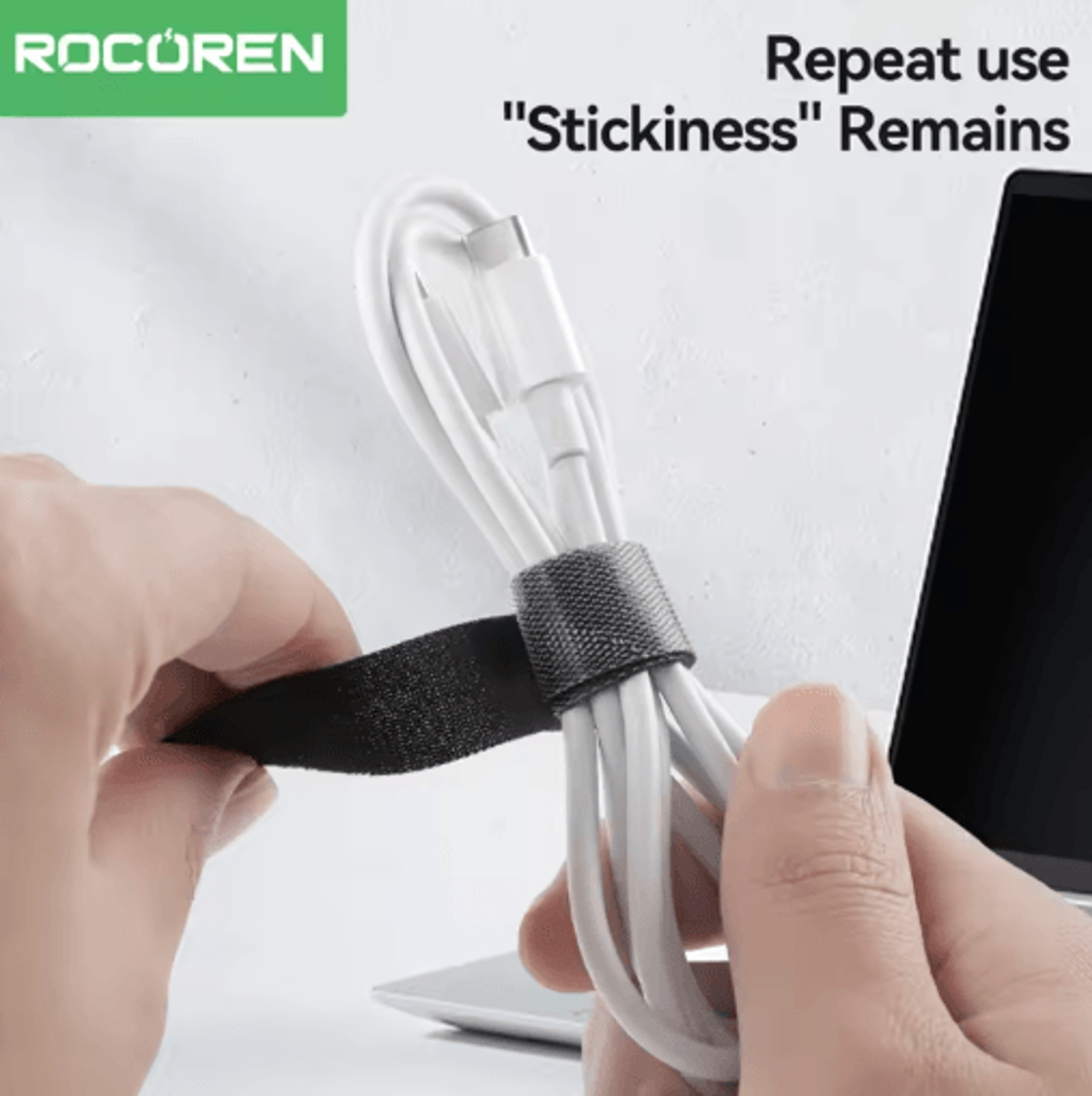 rocoren reusable hand tear cable organizer winder