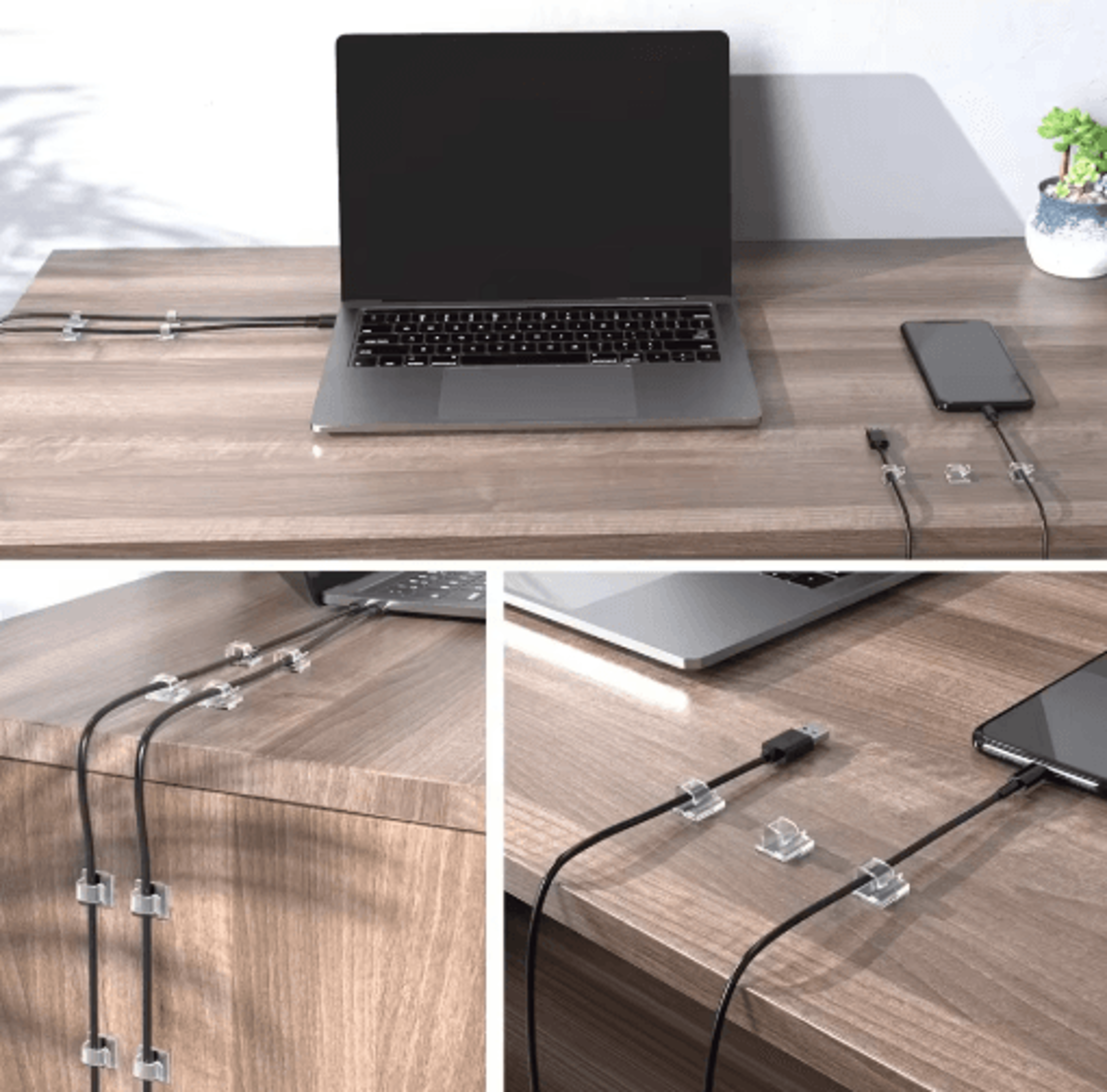 self-adhesive cable holder clips for home office & car