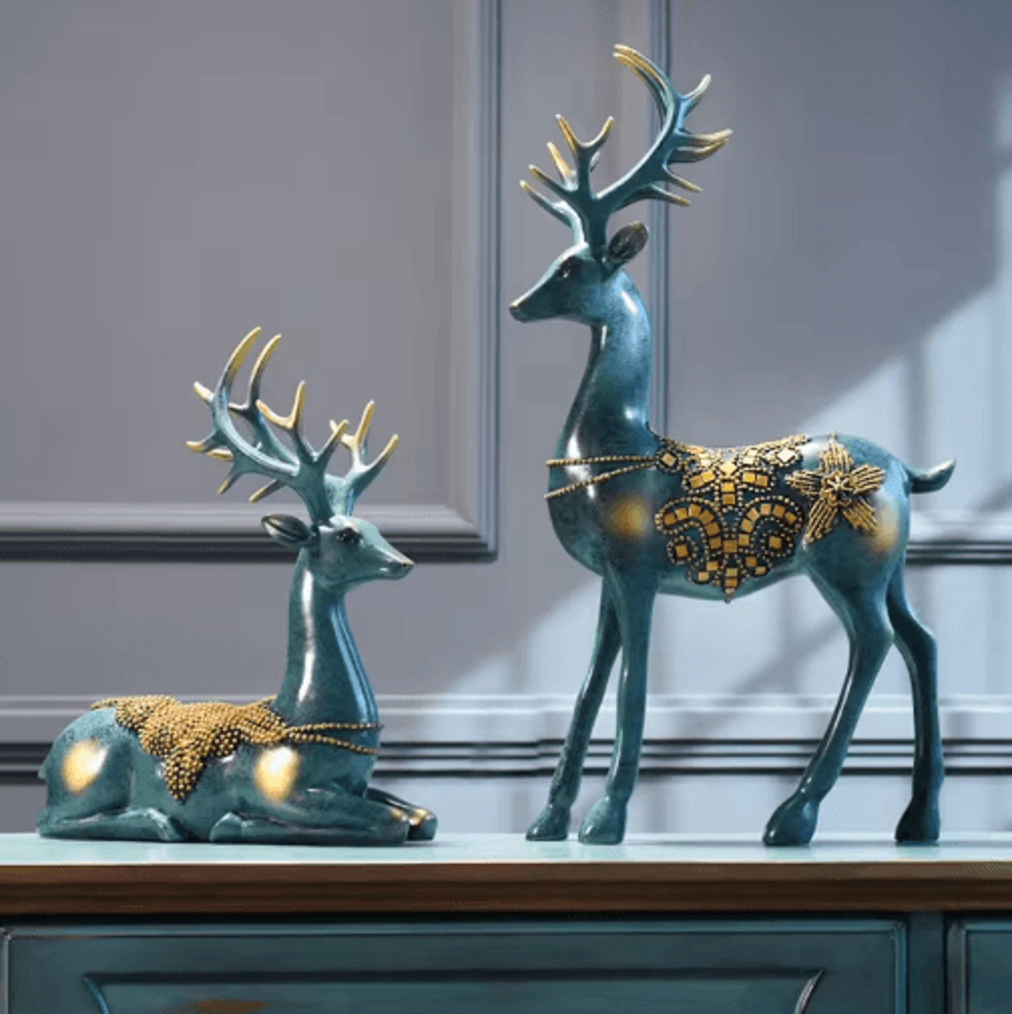 nordic deer head resin sculpture modern home decor