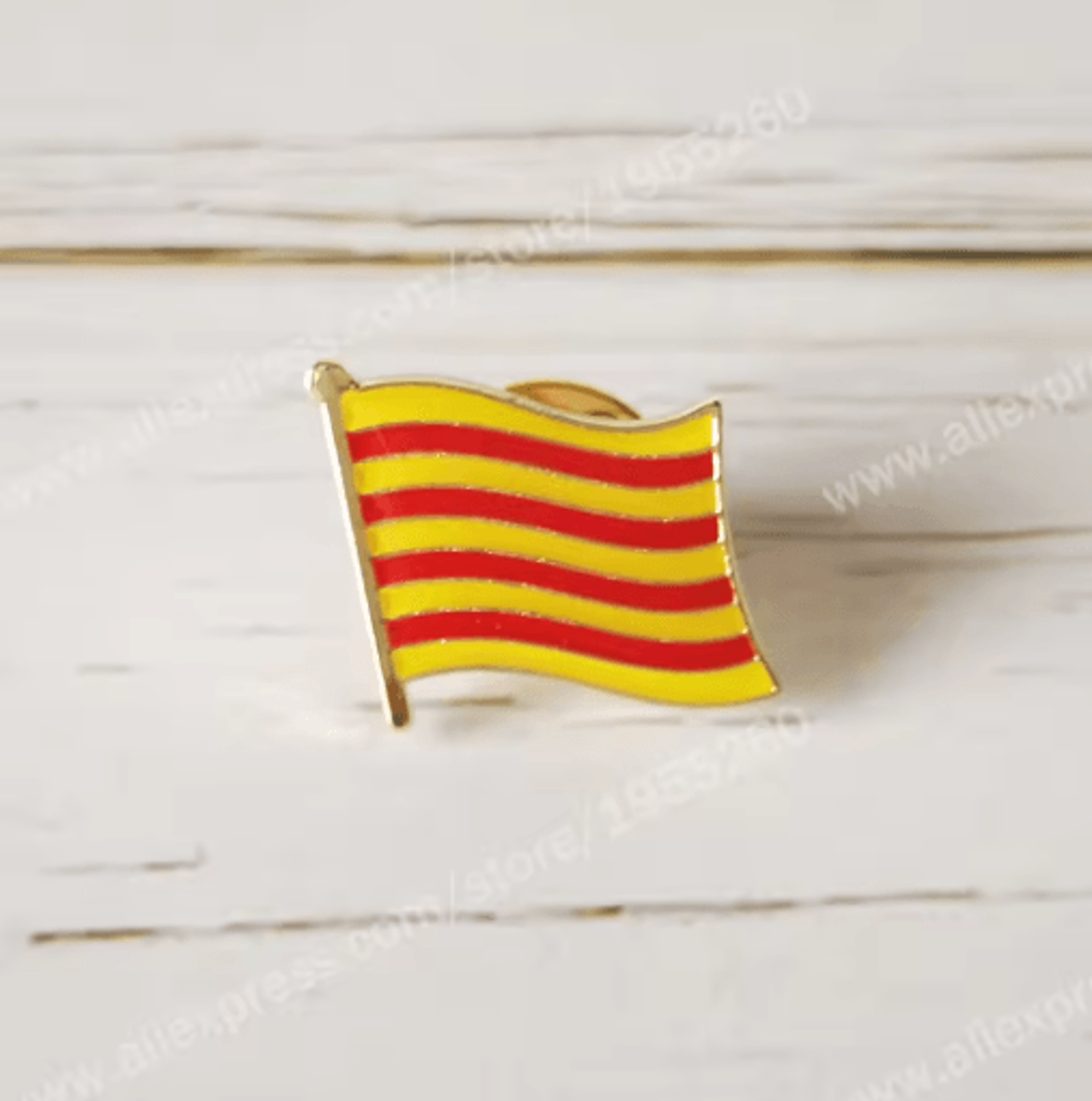 catalonia flag enamel lapel pin crystal epoxy badge