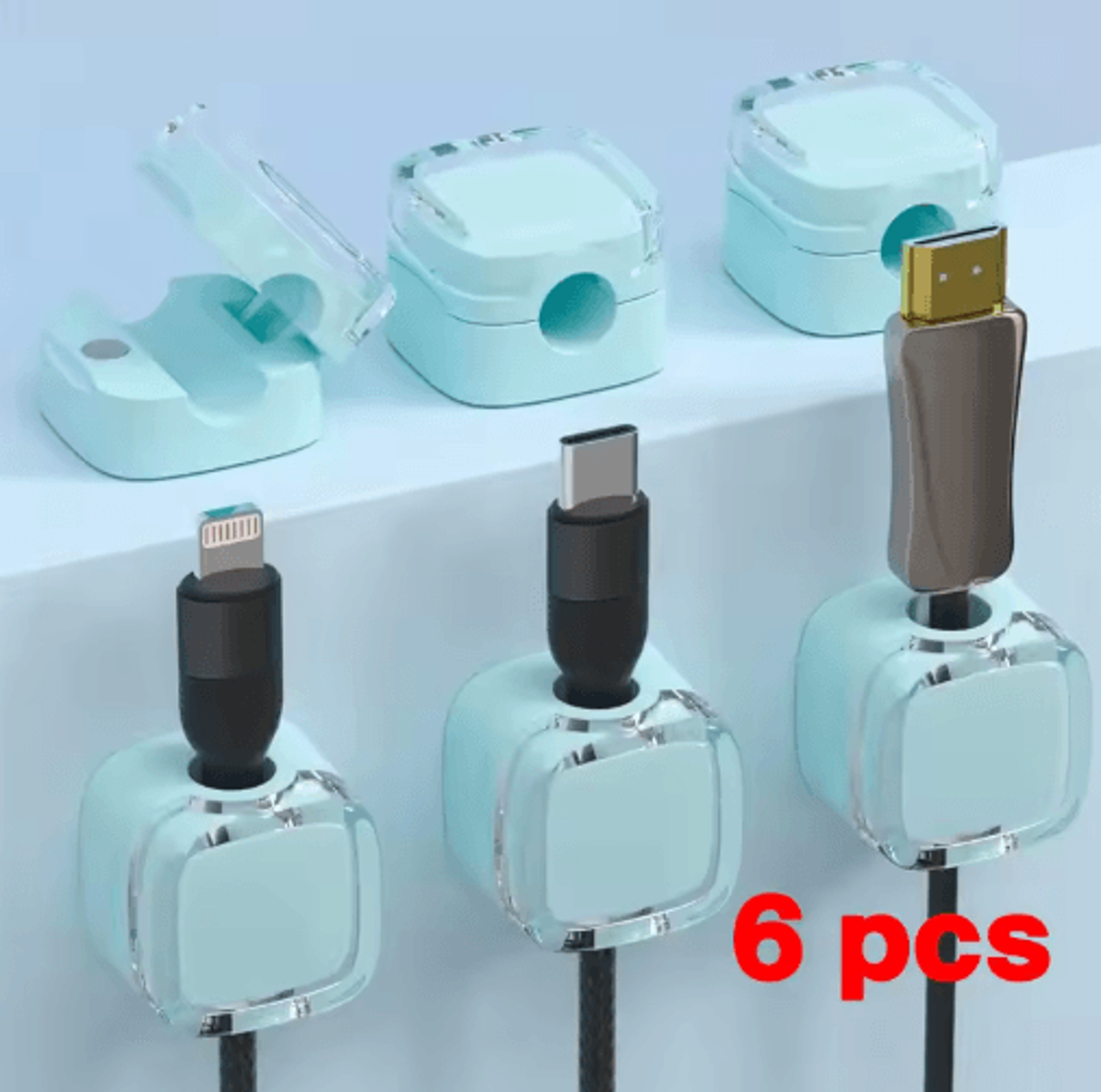 magnetic adjustable cable clips for under-desk cable management