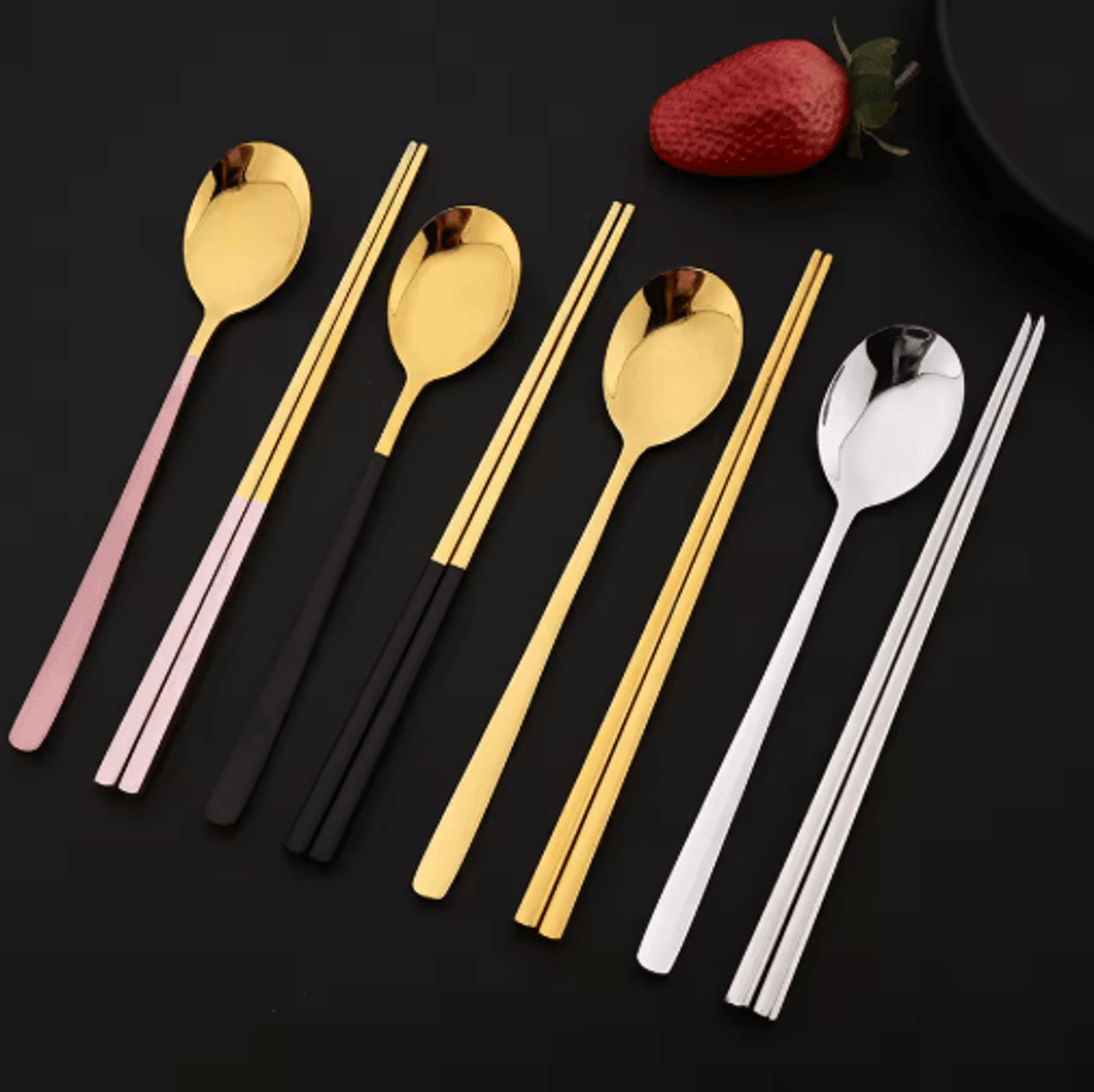 304 stainless steel korean chopsticks & spoon cutlery set (10pcs)