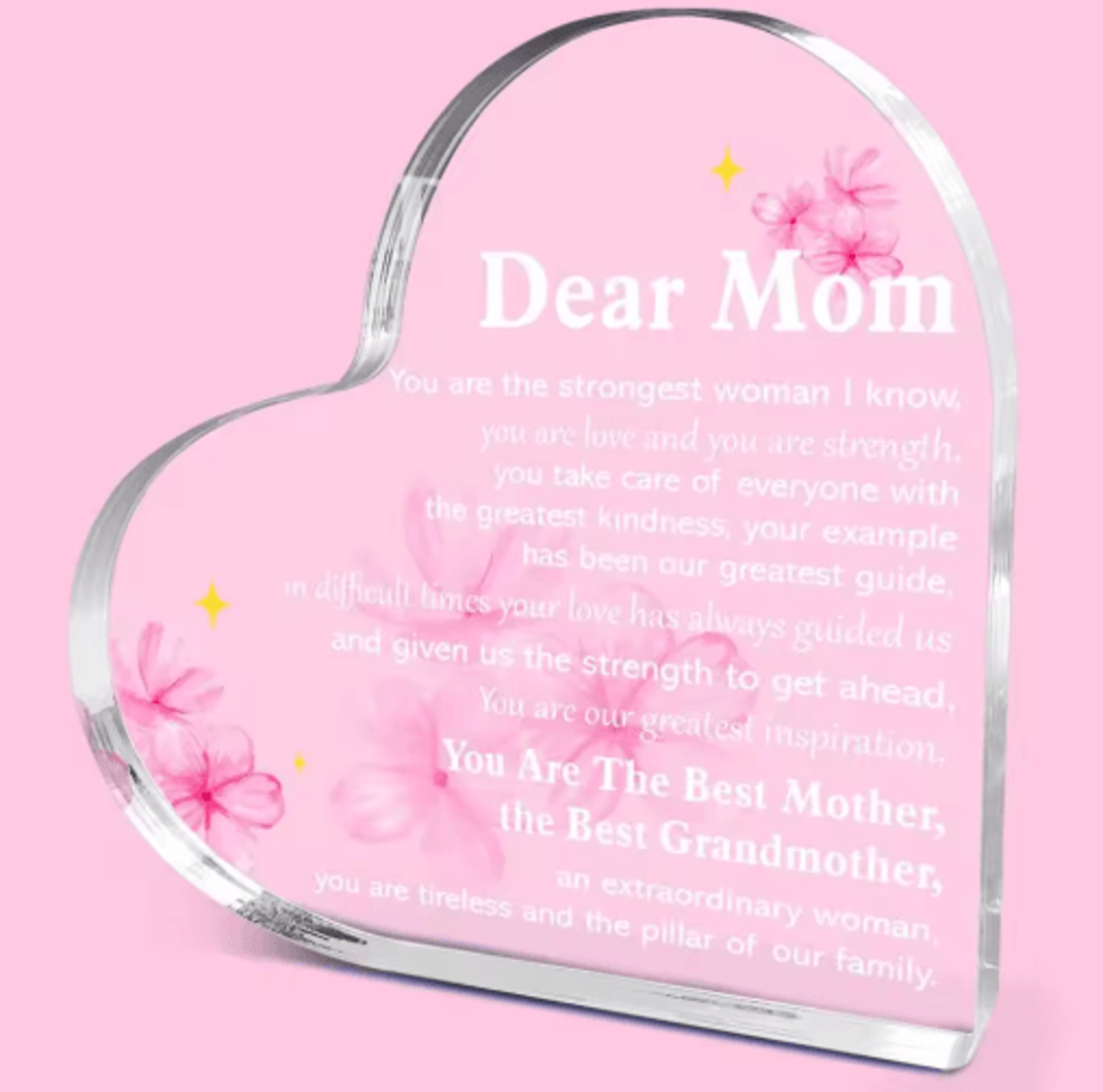 to my mom heart acrylic keepsake gift from daughter