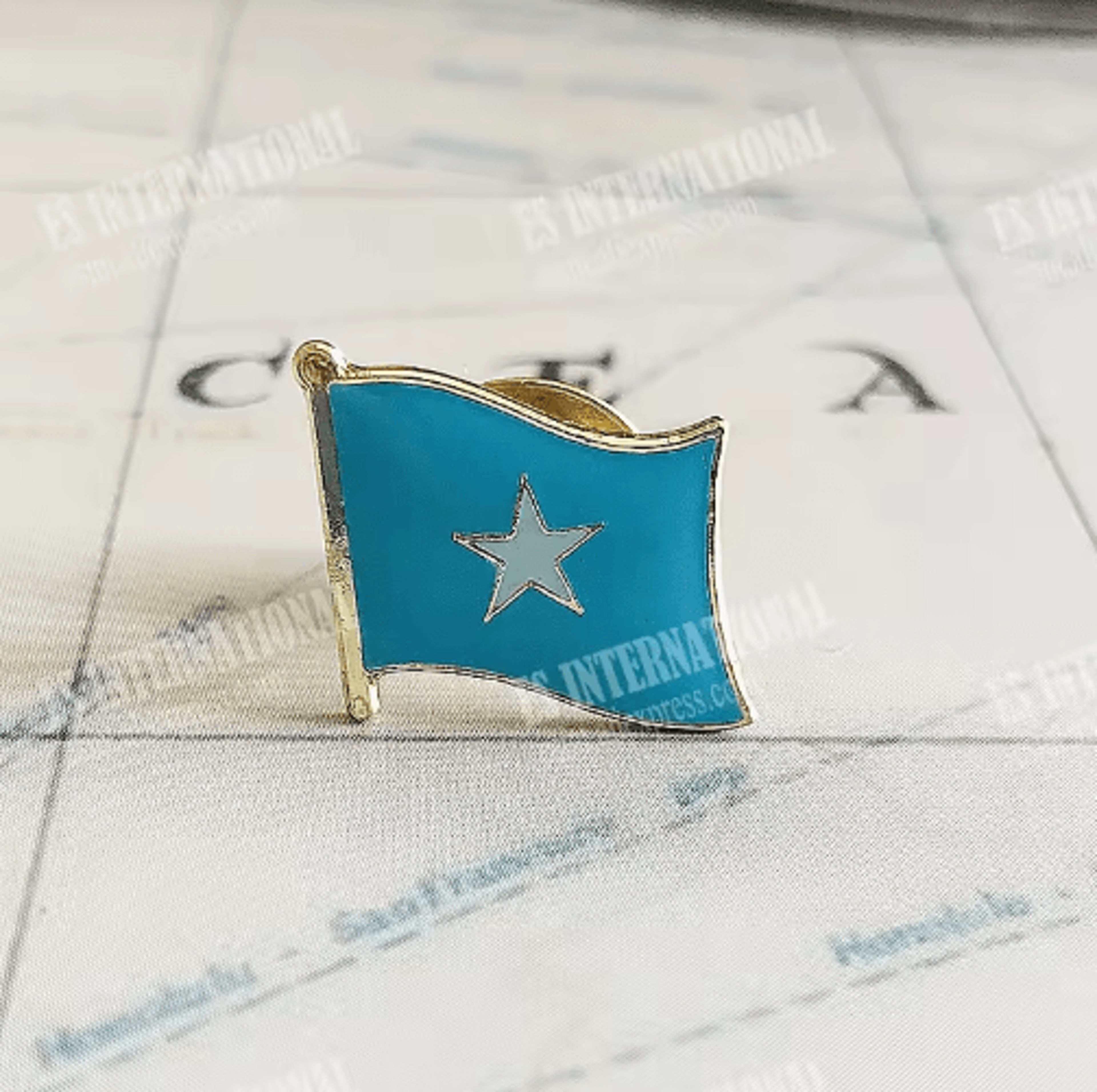 somalia national flag crystal enamel lapel pin badge