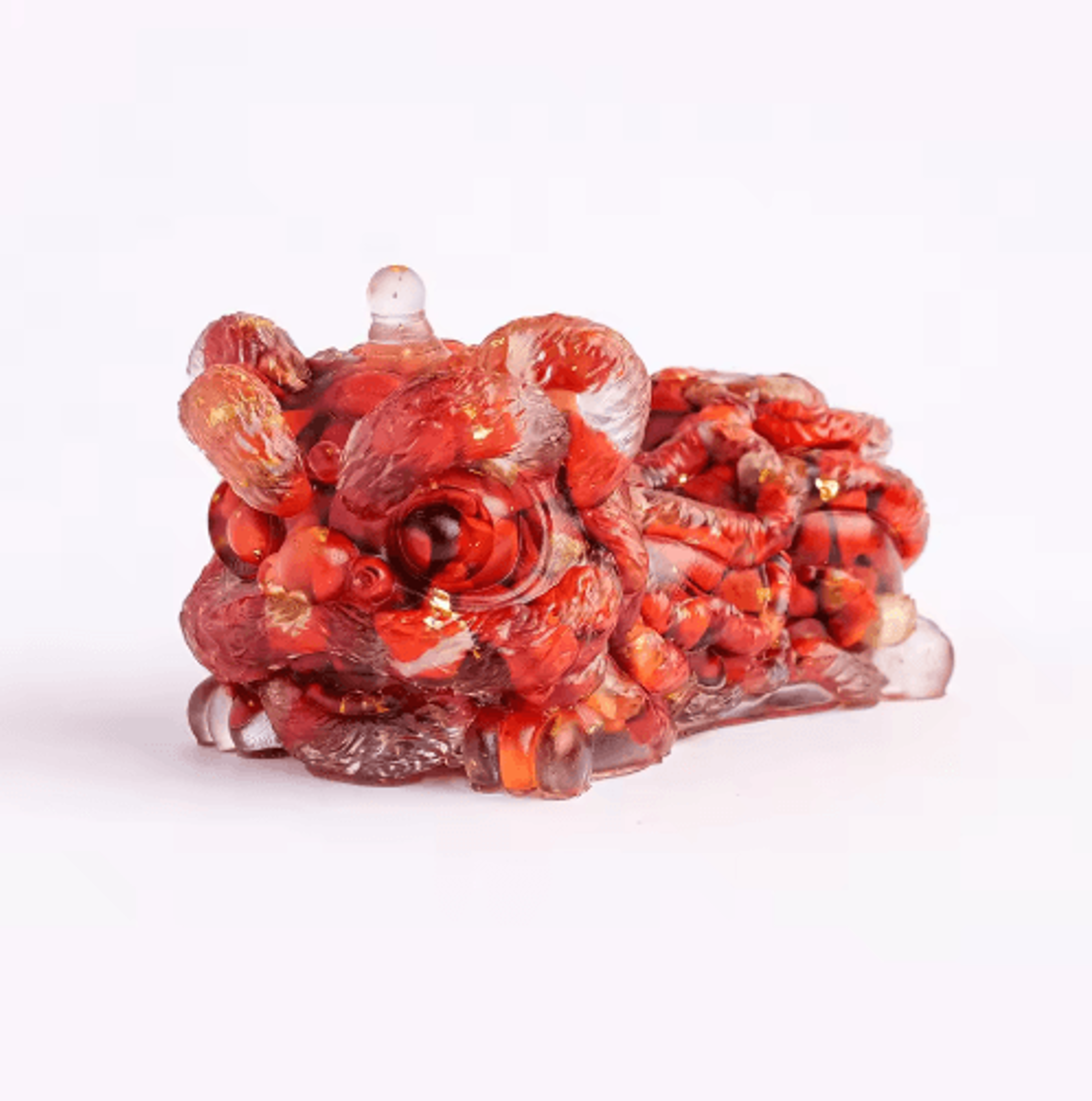 natural crystal lion dance feng shui statue for home & office decor