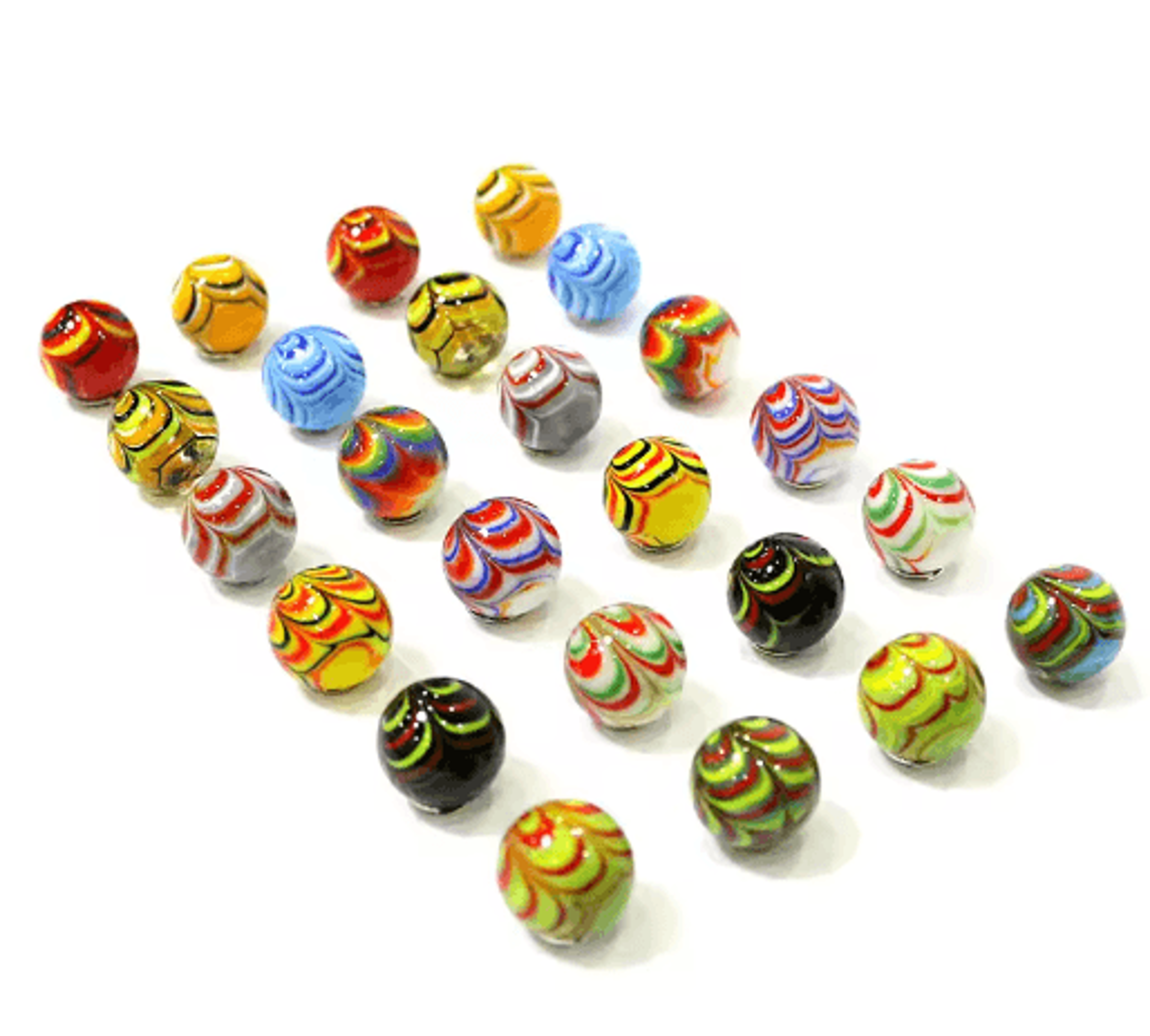 feather design 16 mm handmade glass marbles decorative game & home accent balls