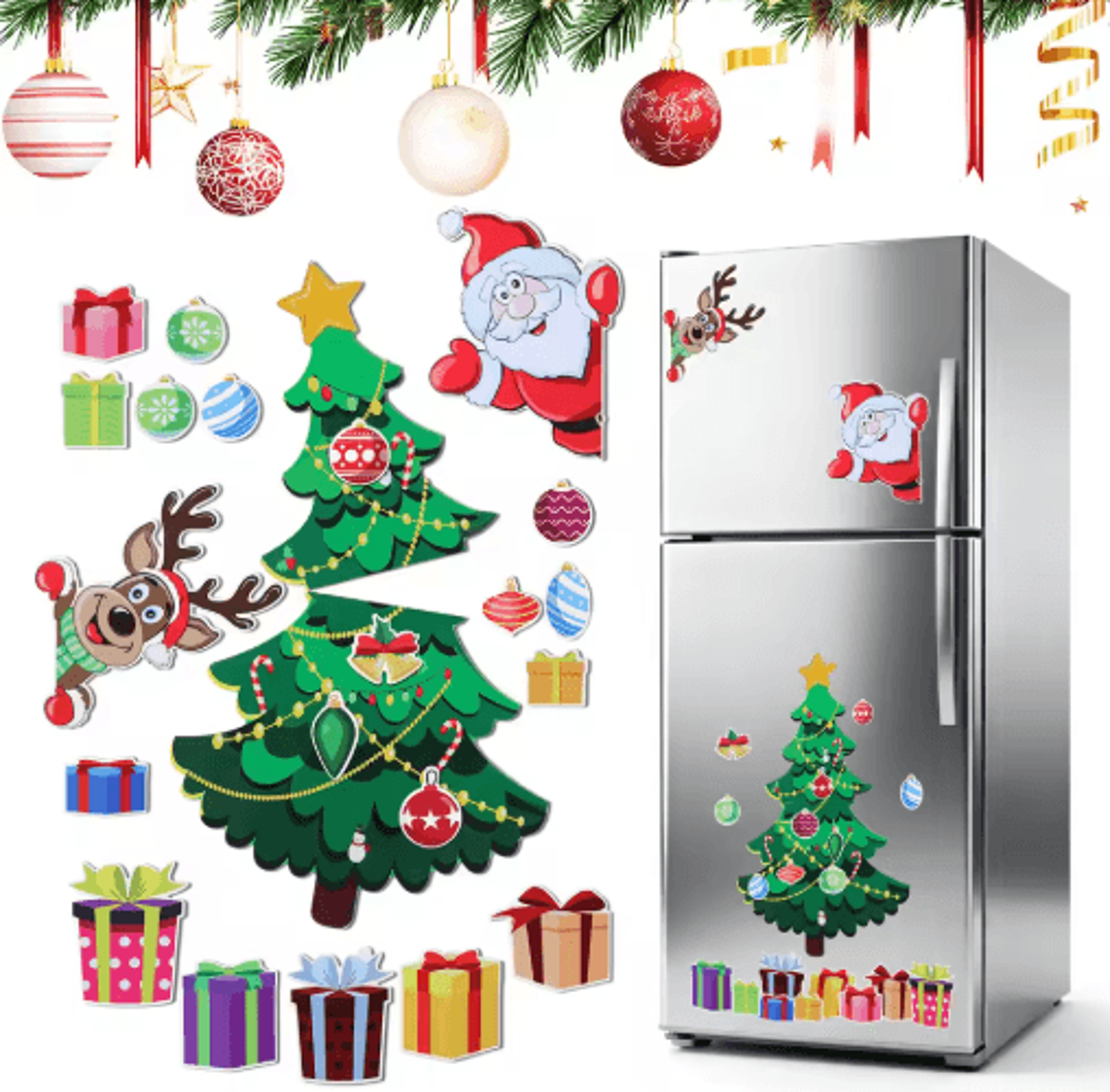 christmas tree refrigerator magnetic stickers small holiday magnets for indoor decor