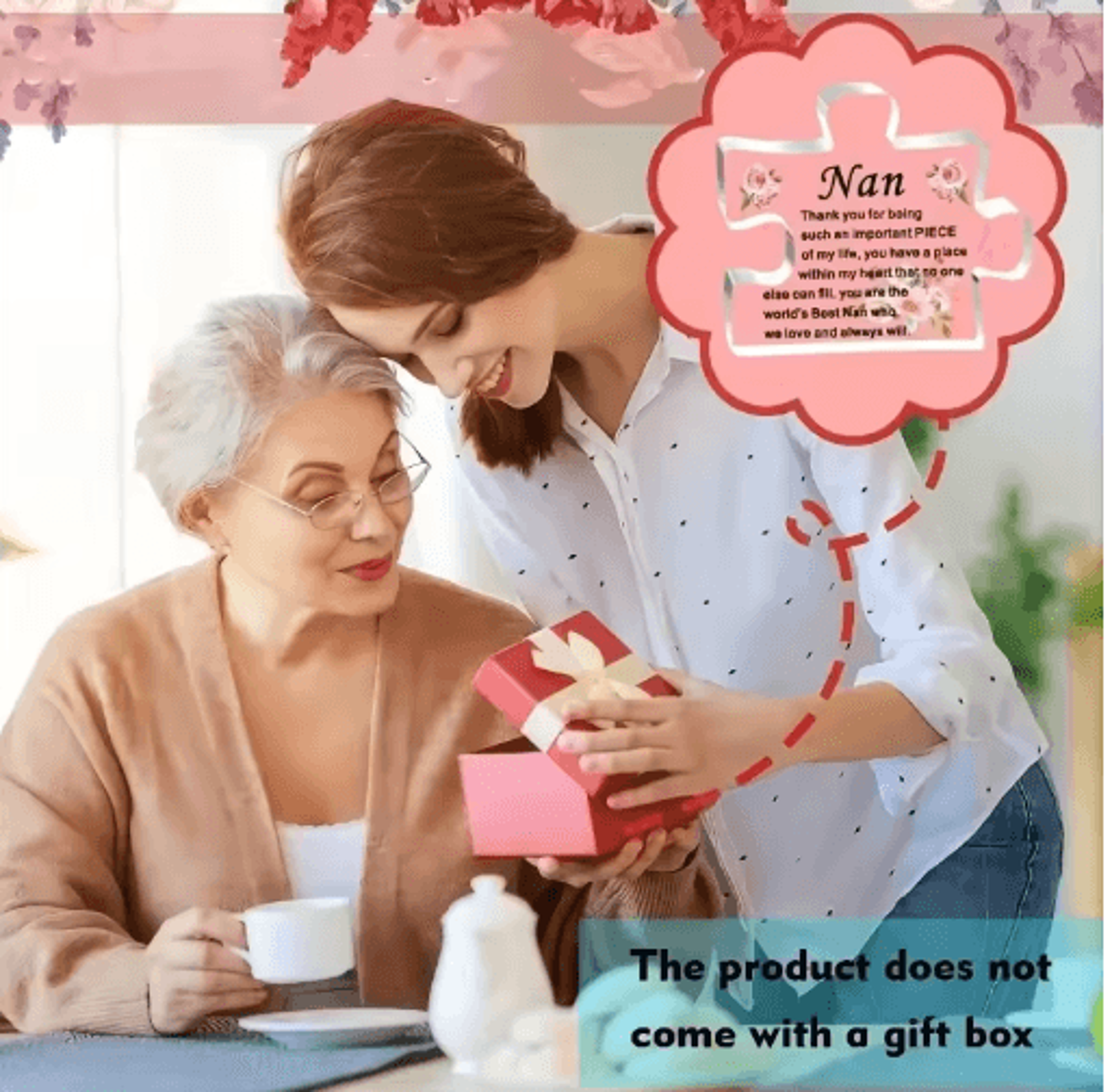 heartfelt nan acrylic puzzle keepsake floral gift from grandchildren