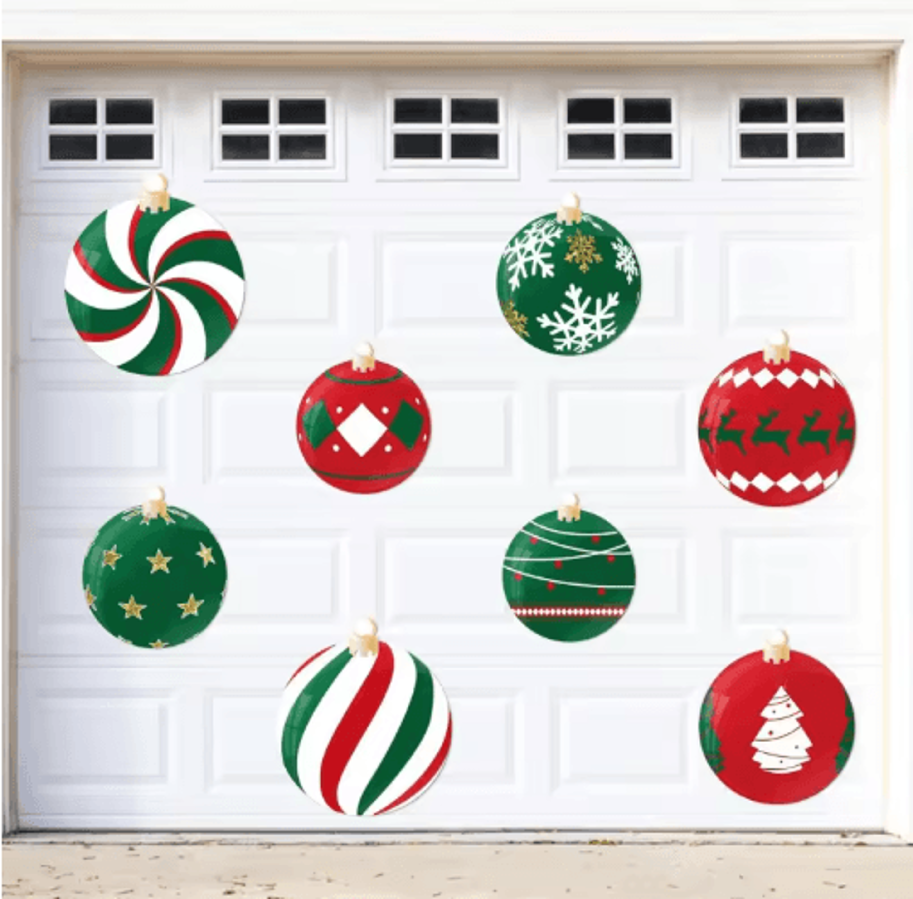 premium 8-piece christmas garage door magnets set – festive magnetic decorations for home & holiday