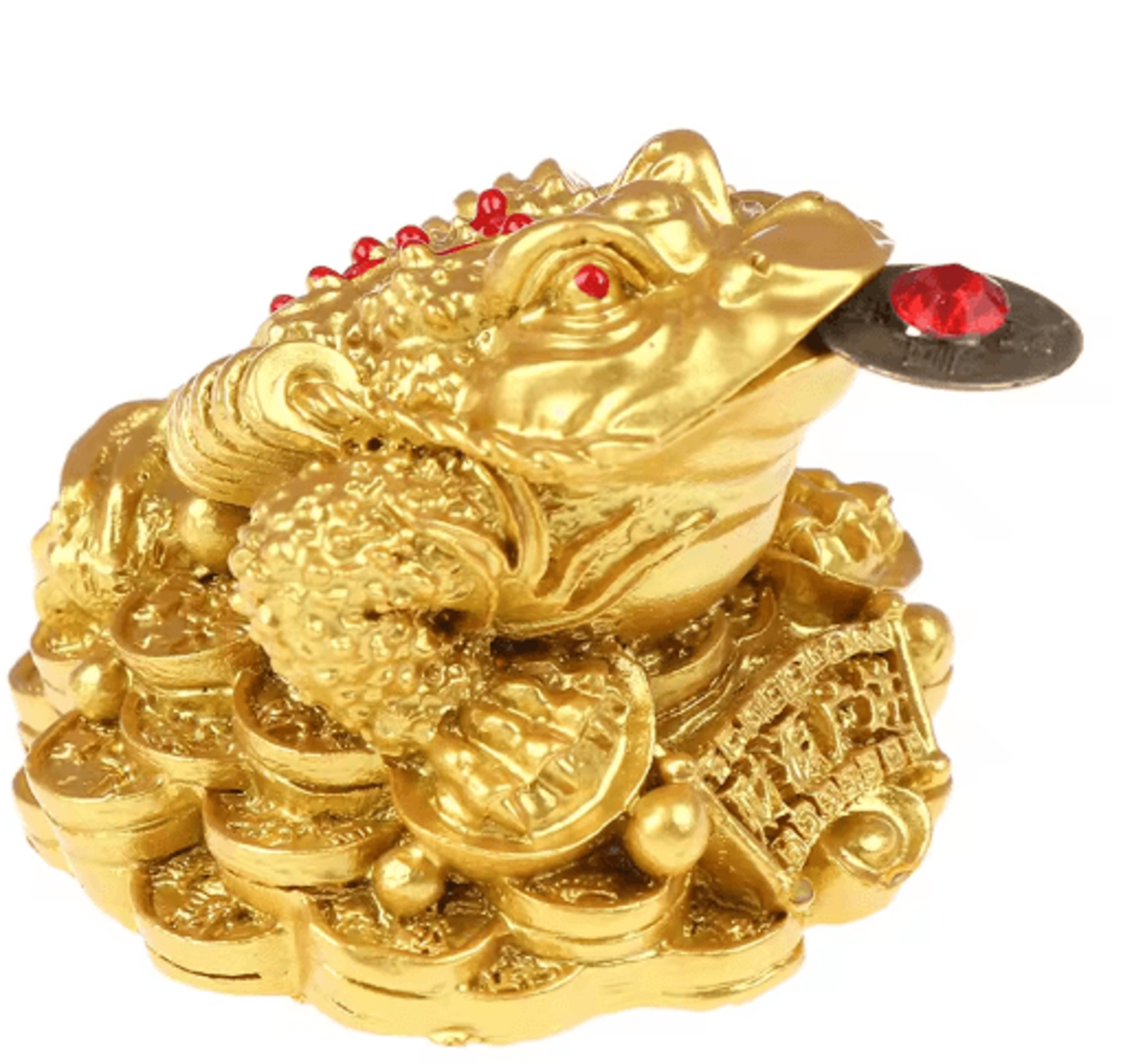 feng shui golden toad money statue – lucky fortune wealth frog tabletop ornament