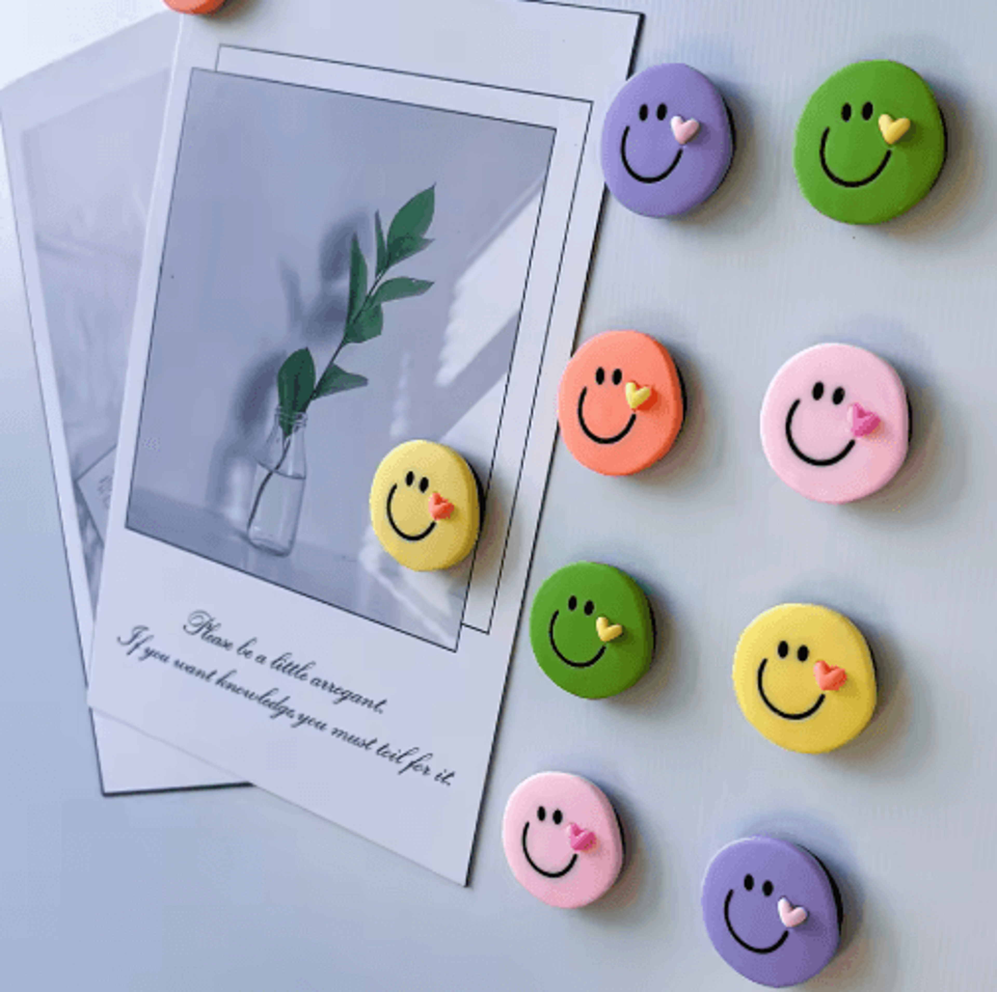 5-piece colorful round face fridge magnets – festive decorative magnets for kitchen & christmas