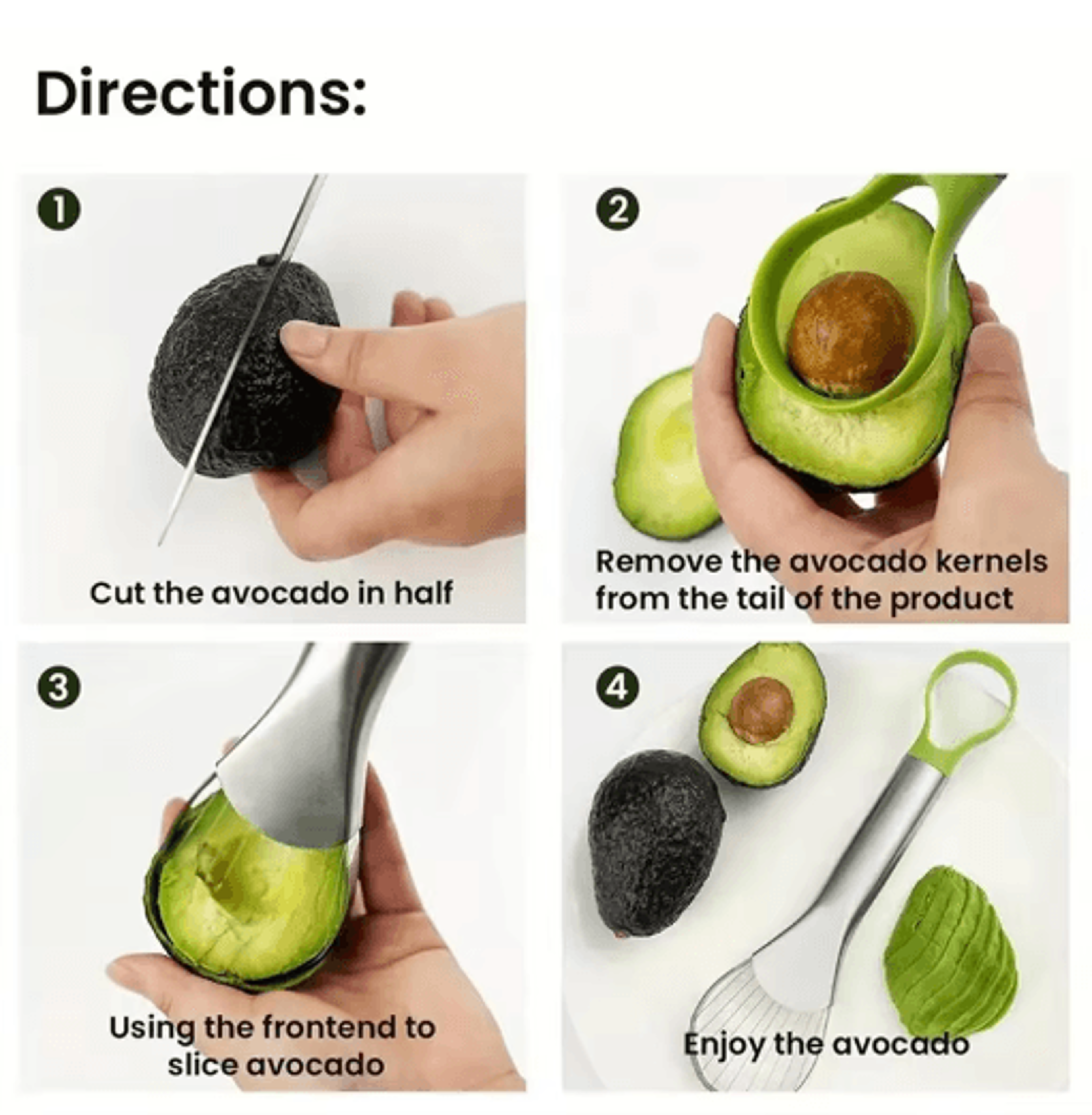 2-in-1 stainless steel avocado slicer multi function fruit cutter and peeler tool